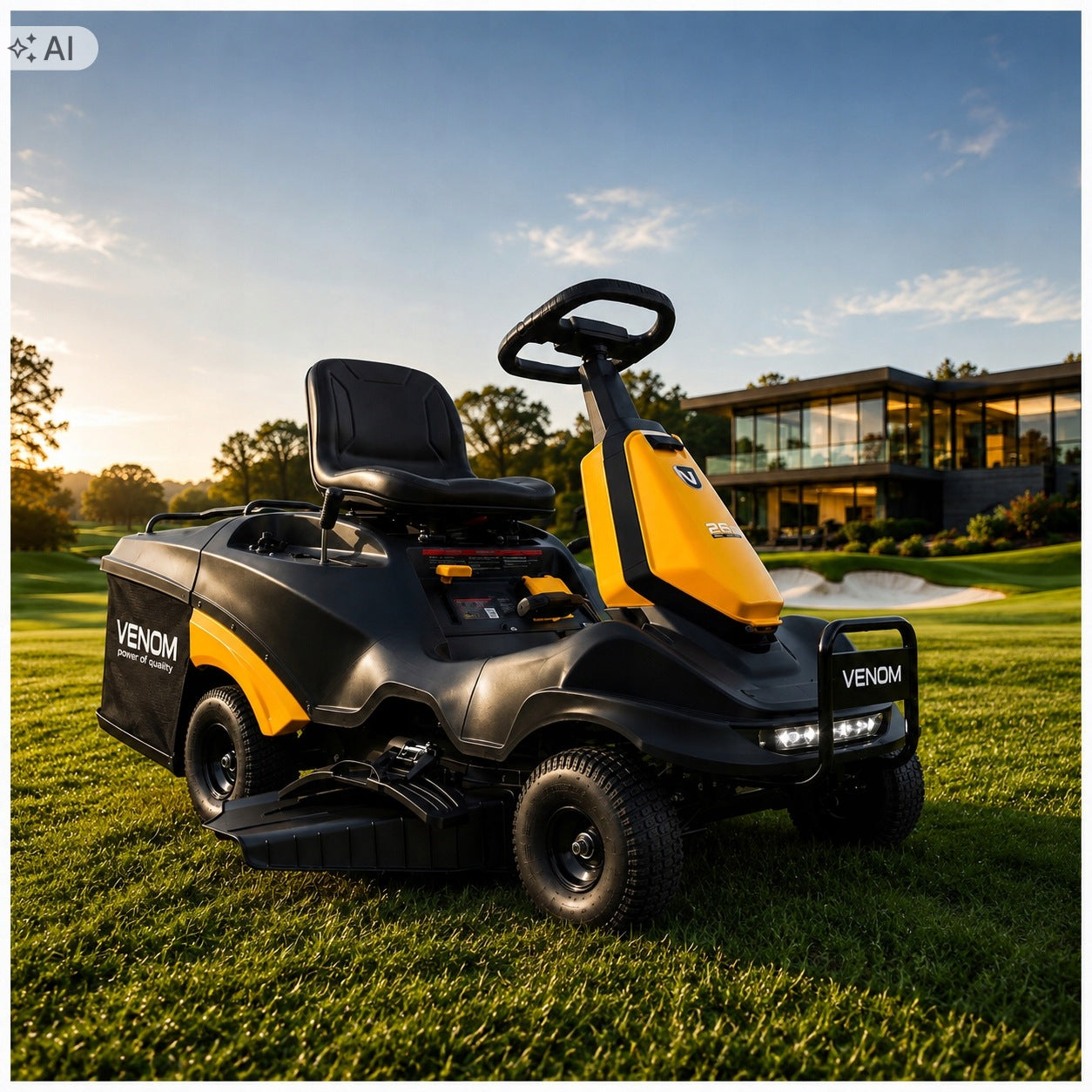 POWERFUL GARDEN TRACTOR PETROL MOWER VENOM TENZA PRO 66CM LARGE RIDER Packaging status original