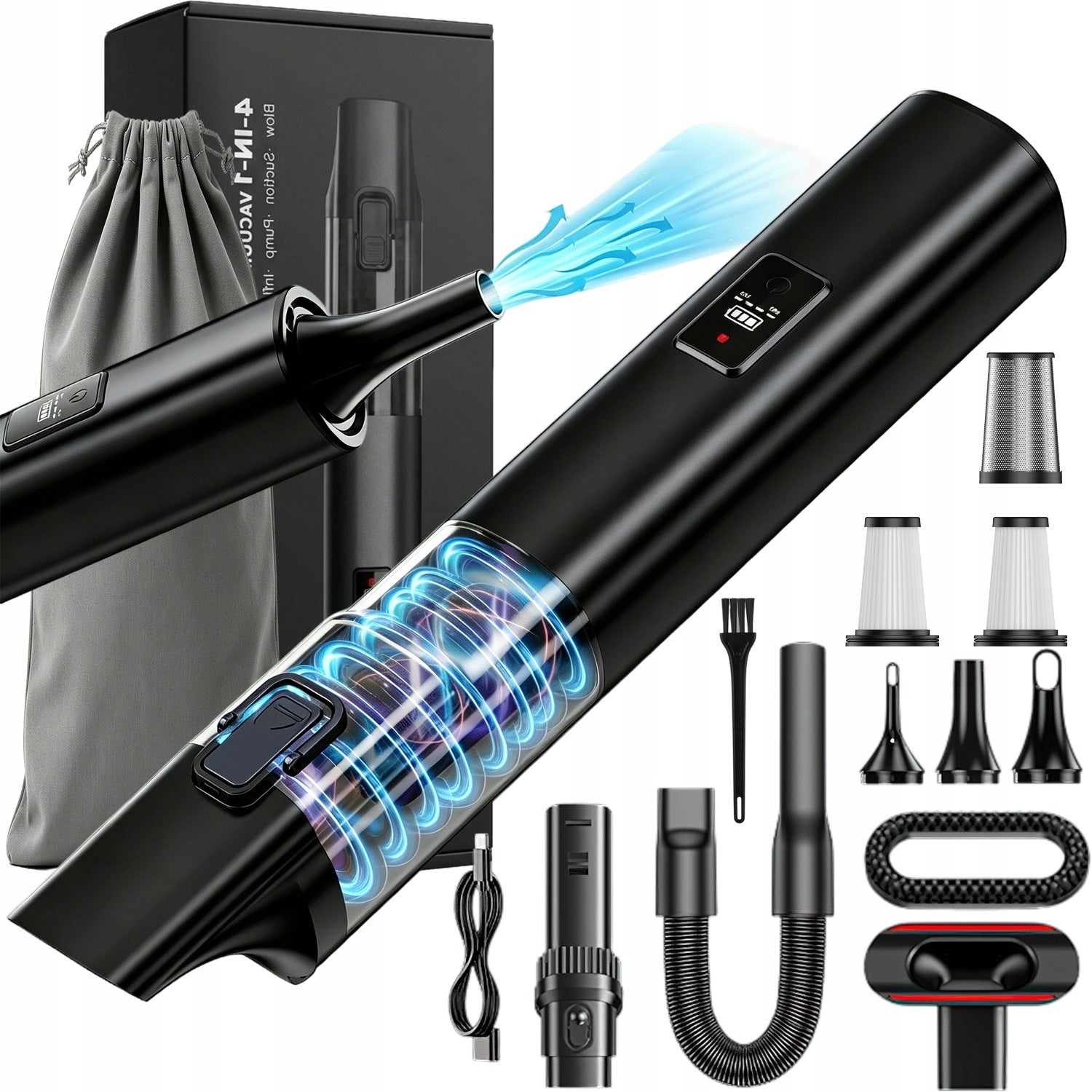 POWERFUL HANDHELD VACUUM CLEANER CORDLESS CAR 4in1 160W