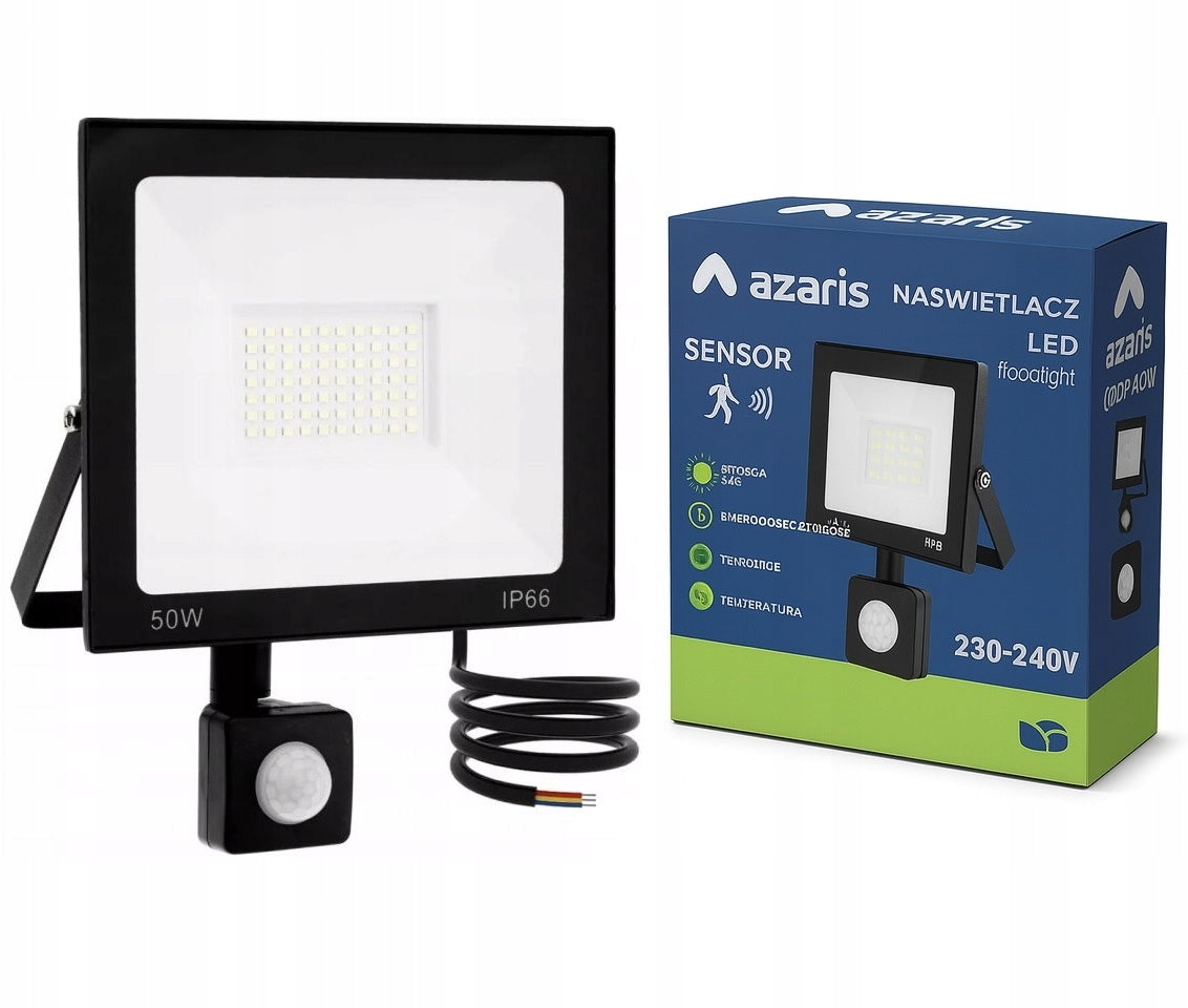 POWERFUL LED LAMP WITH MOTION AND DUSK SENSOR 50W OUTDOOR OVER GARAGE Manufacturer code Lampa Naświetlacz LED 50W