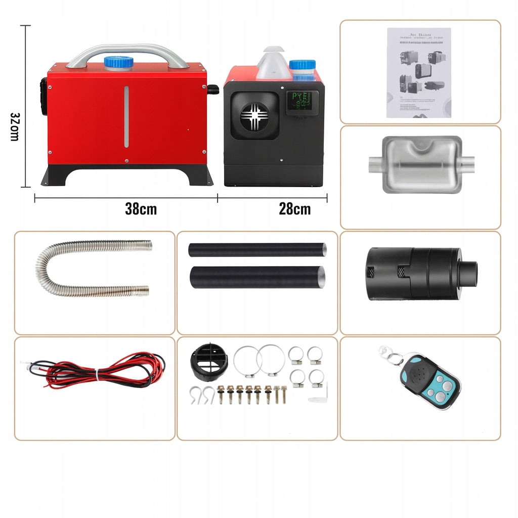 POWERFUL OIL HEATER 8KW DIESEL WEBASTO WITH REMOTE CONTROL 12V 230V LCD Packaging status original