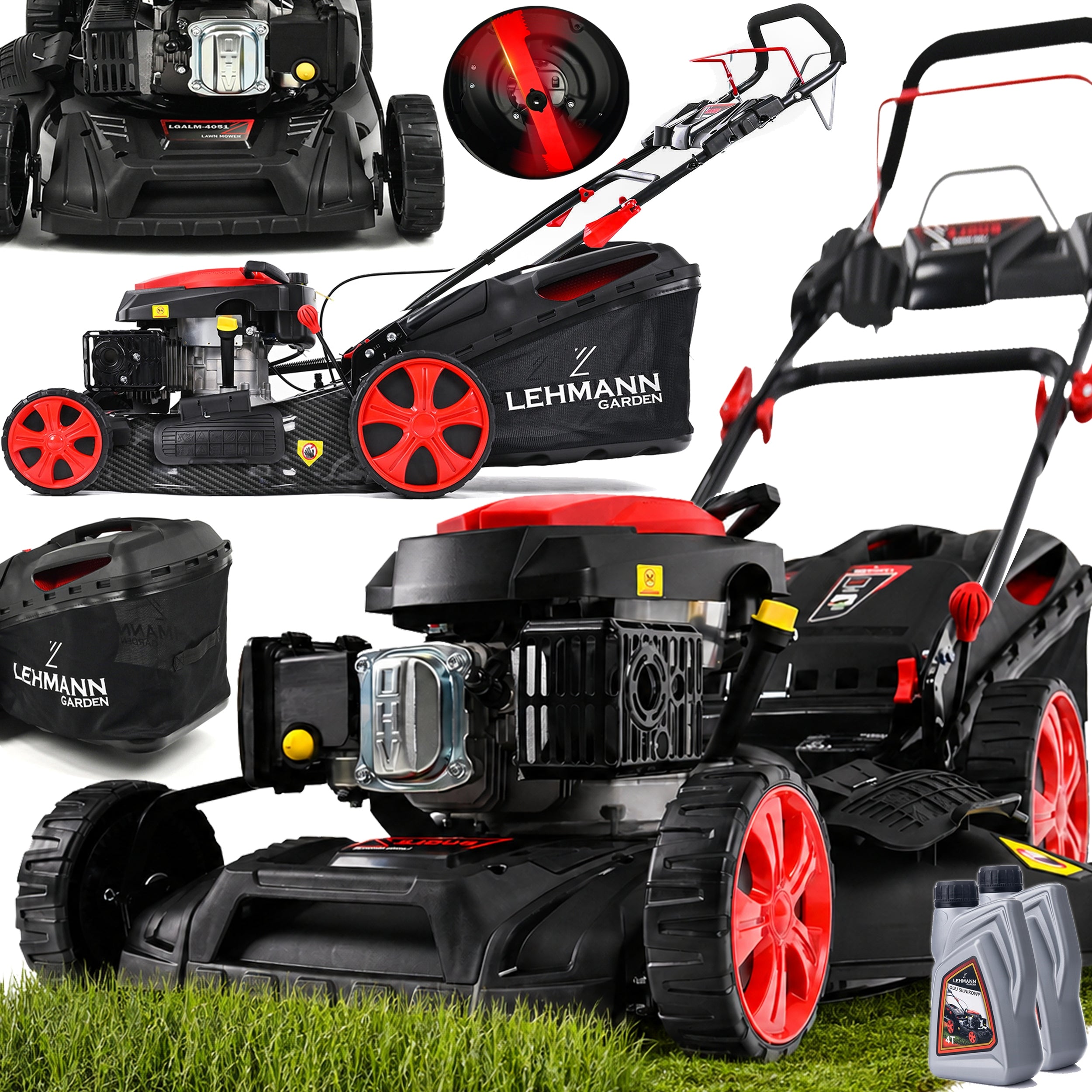 POWERFUL PETROL MOWER WITH 53CM DRIVE ENGINE 196CC REVERSE NEW MODEL 9IN1