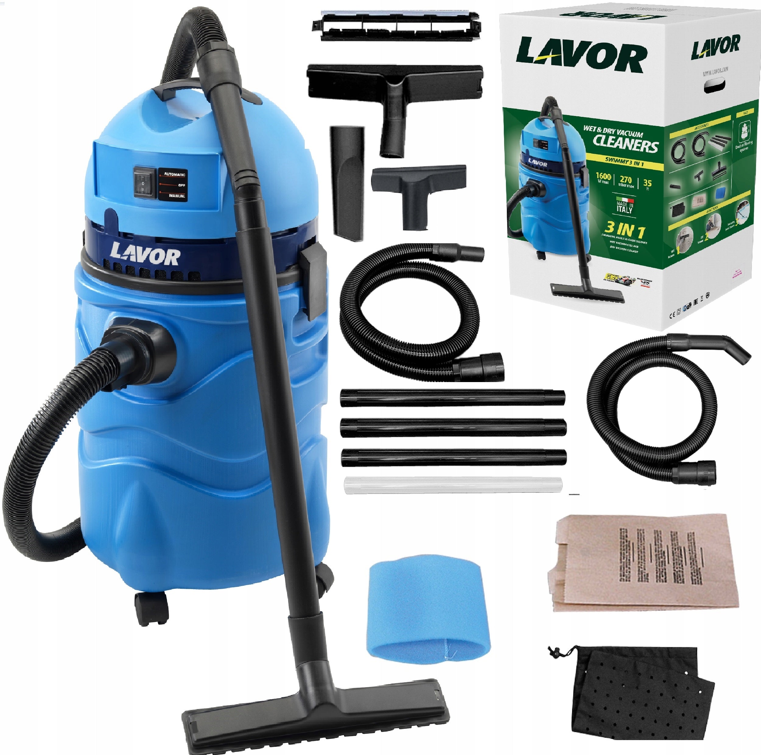 POWERFUL POOL VACUUM CLEANER SWIMMY 1600W PONDS