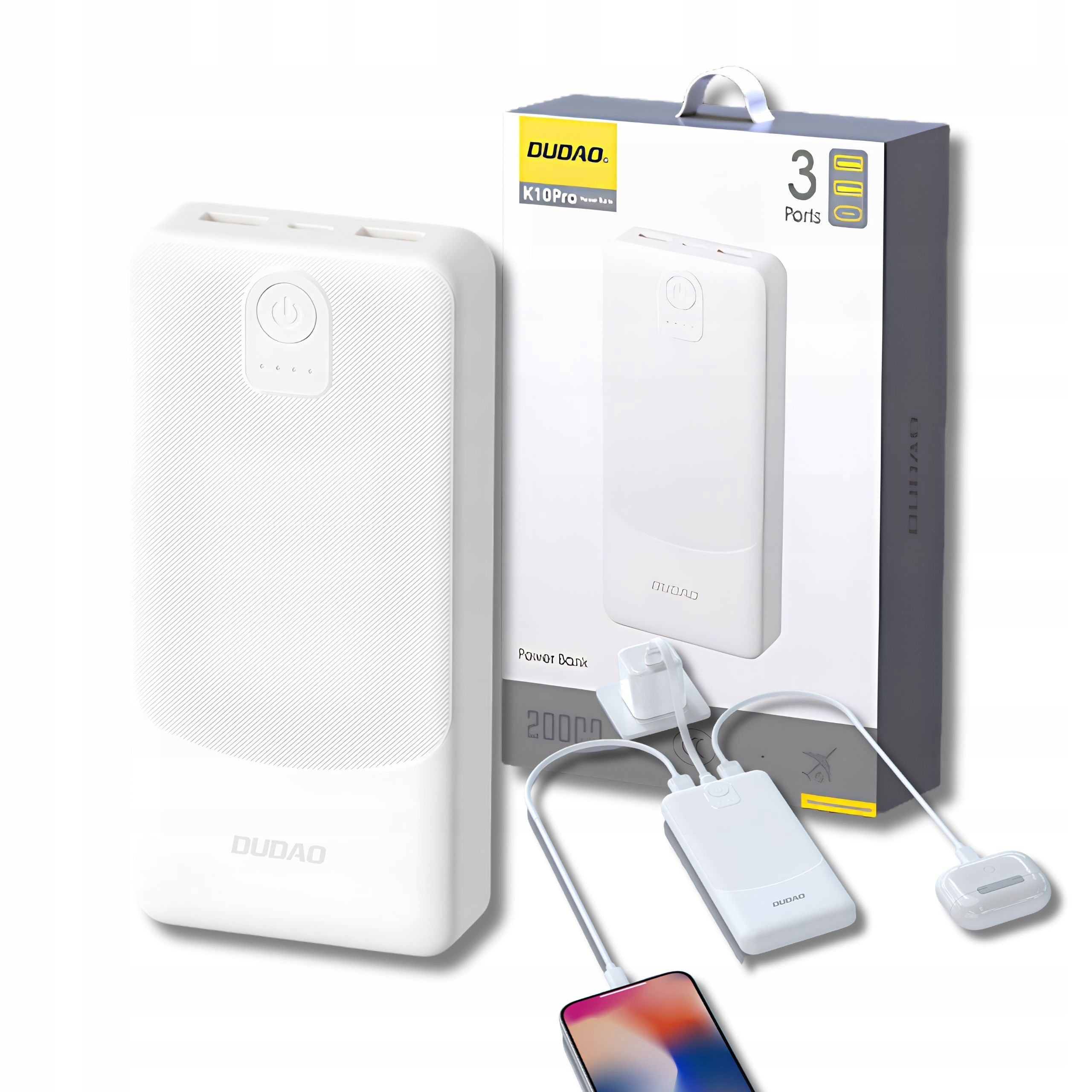 POWERFUL POWERBANK 20000 mAh USB-C 2x USB-A UNIVERSAL + CABLE 20W FREEBIE