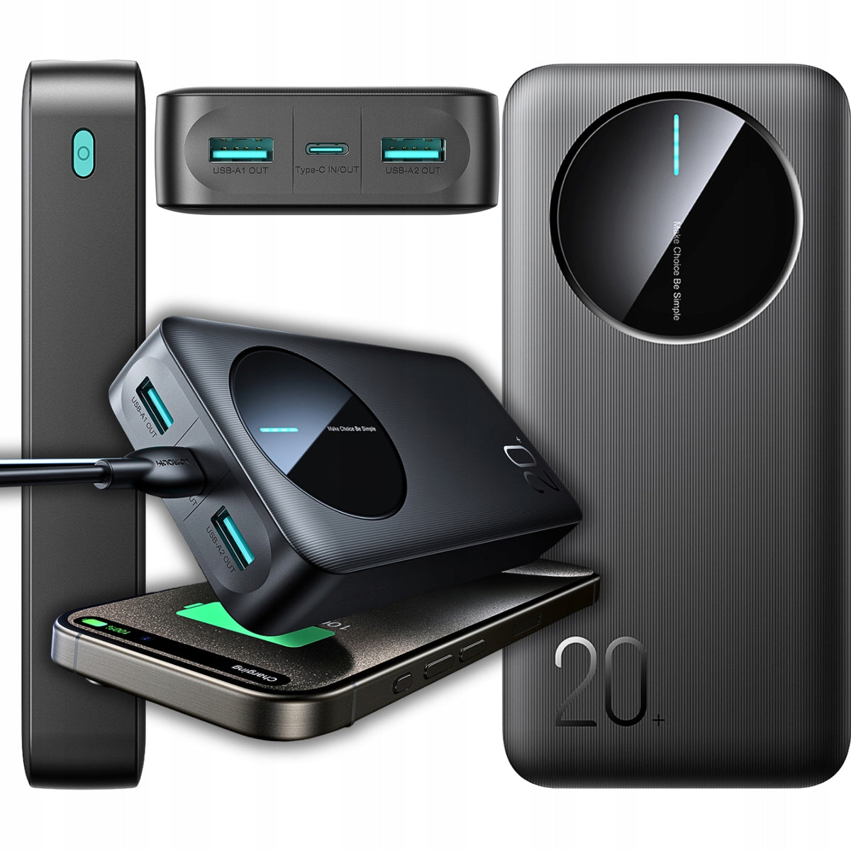 POWERFUL POWERBANK 20000mAh ROBUST USB-C USB POWER BANK SECURITY SYSTEM