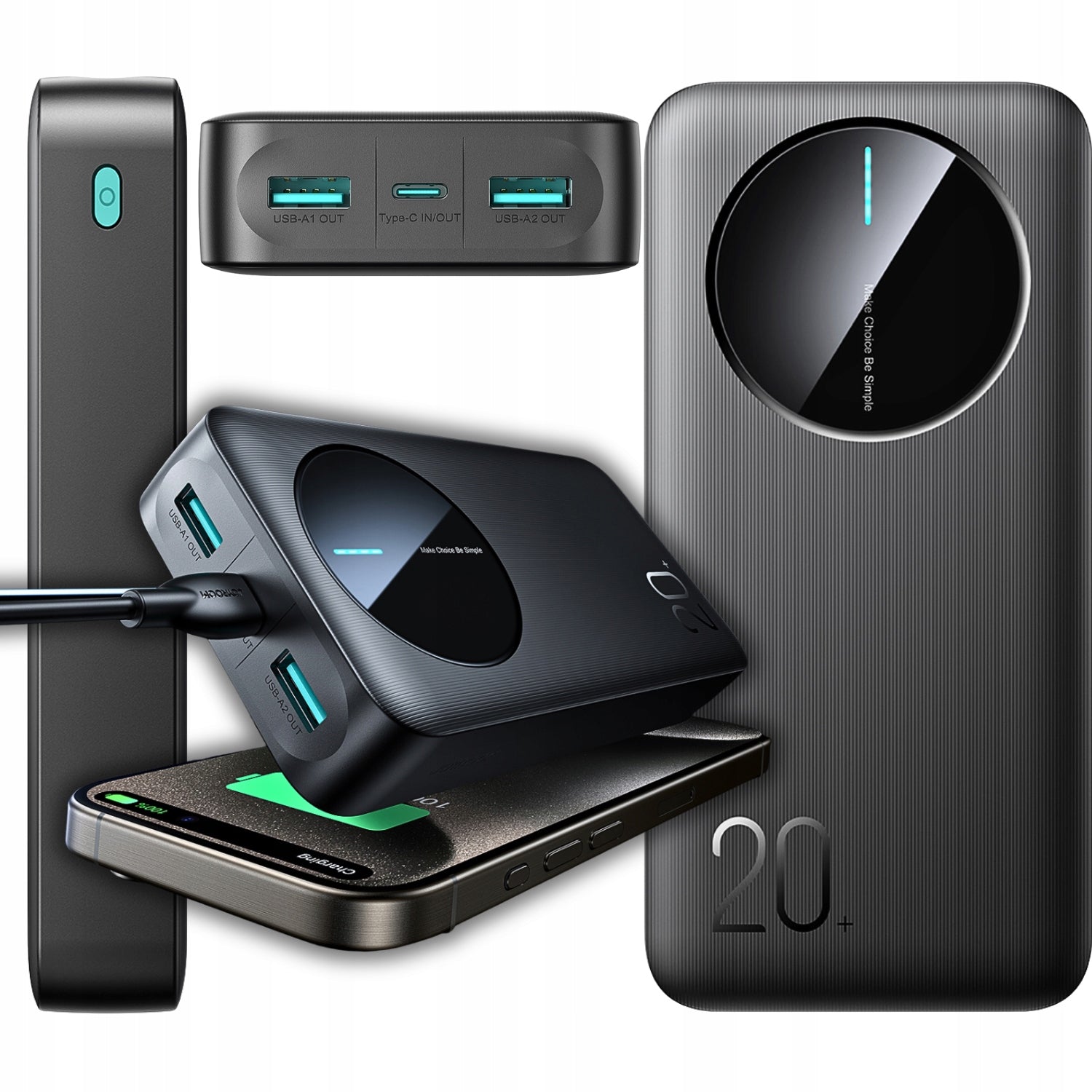 POWERFUL POWERBANK 20000mAh ROBUST USB-C USB POWER BANK SECURITY SYSTEM