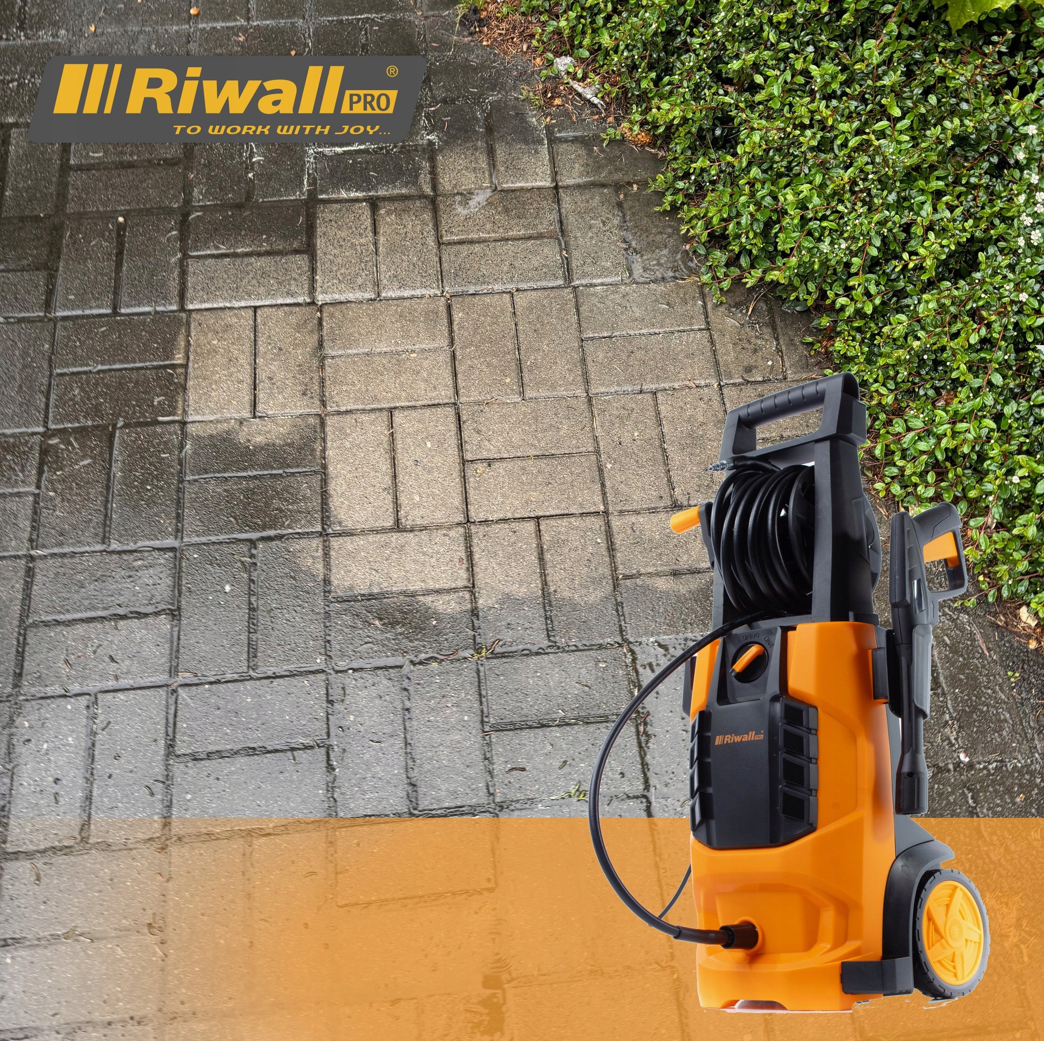 POWERFUL PRESSURE WASHER RIWALL REPW180M + 3 BRUSHES + WEIGHT FOR CAN 360BAR EW Pump type brass