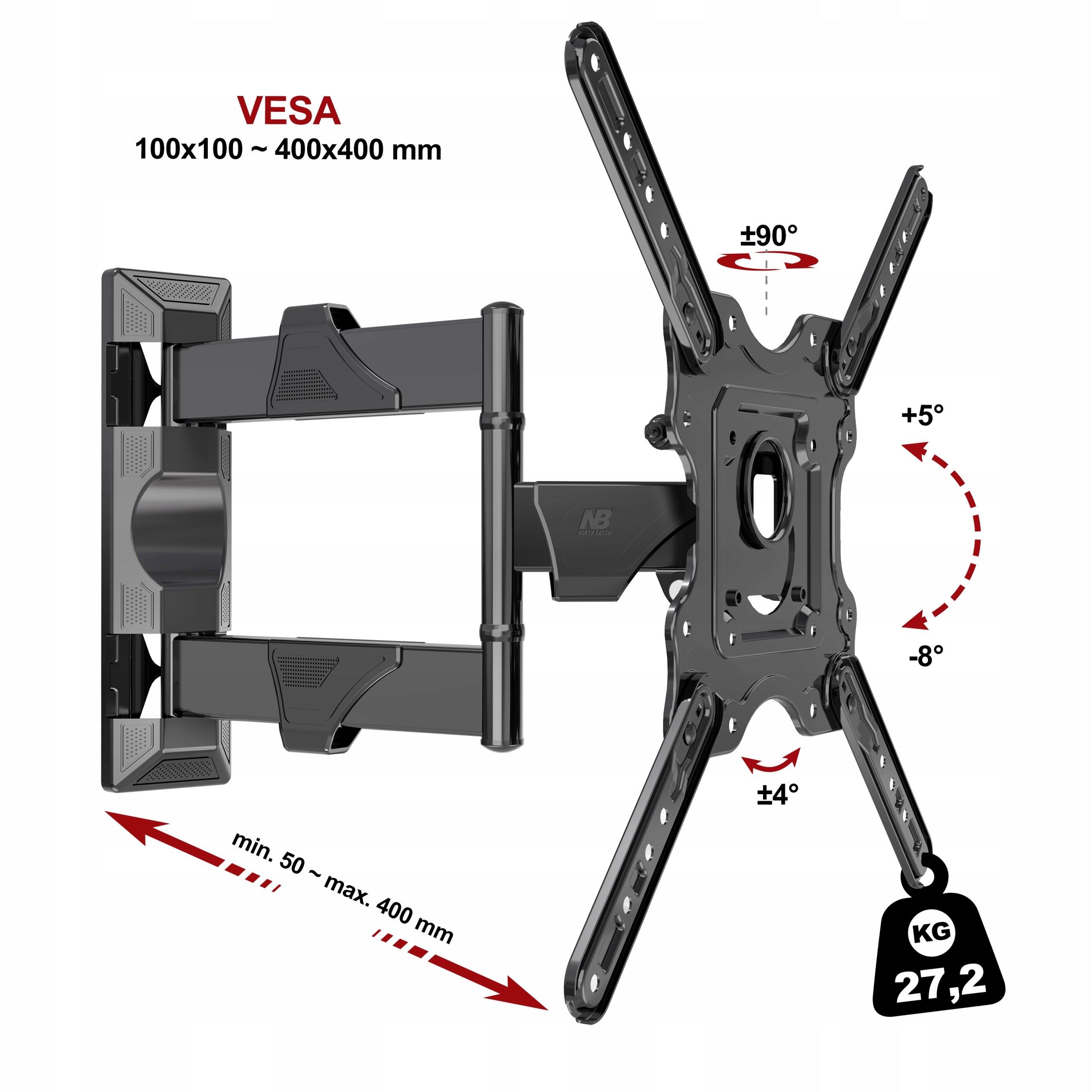 POWERFUL Rotating TV Mount TV HANGER 32"-55" Quality Certified Manufacturer code 2020-P4