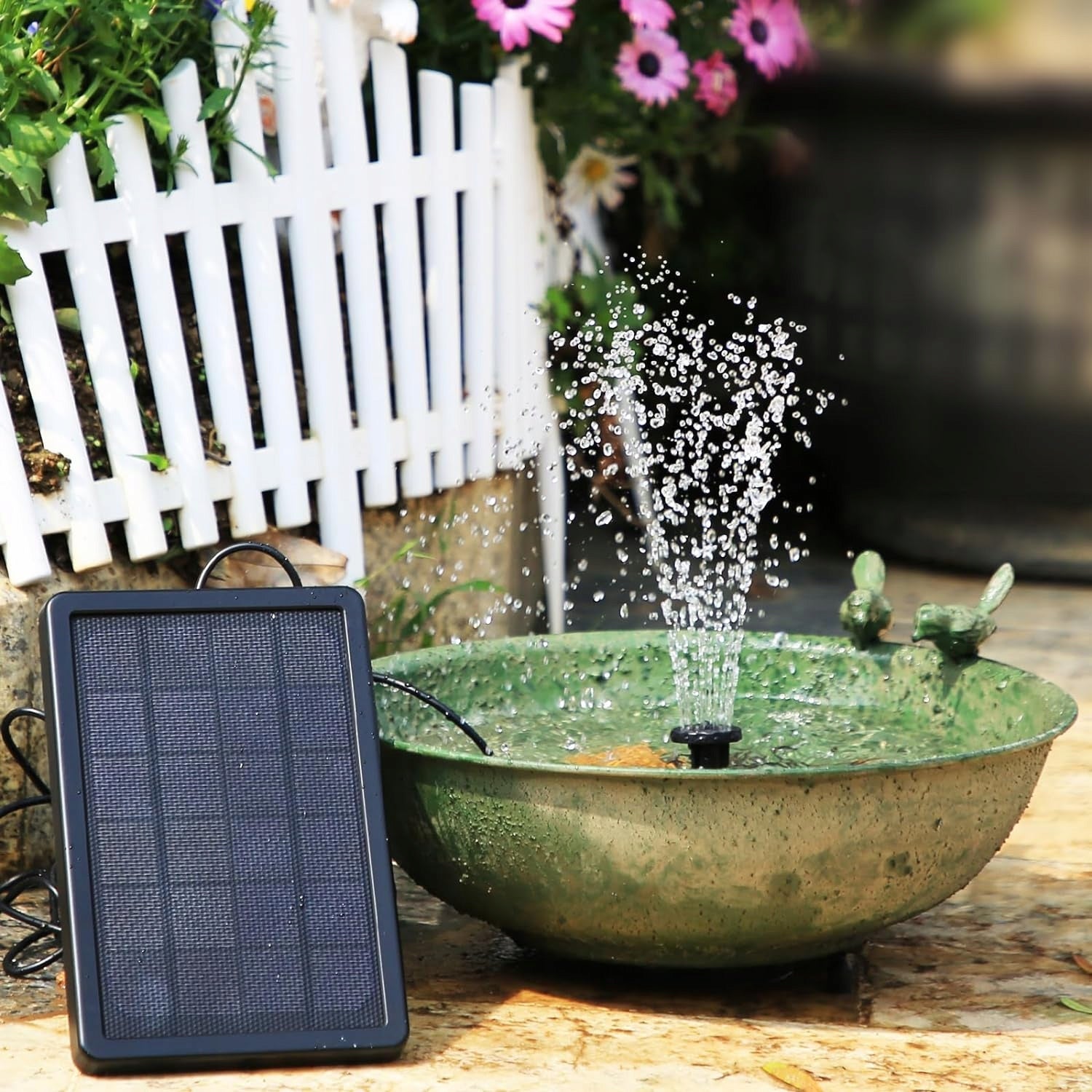 POWERFUL SOLAR FOUNTAIN PUMP FOR POND WATER 5W WITH 4 NOZZLES Manufacturer no brand