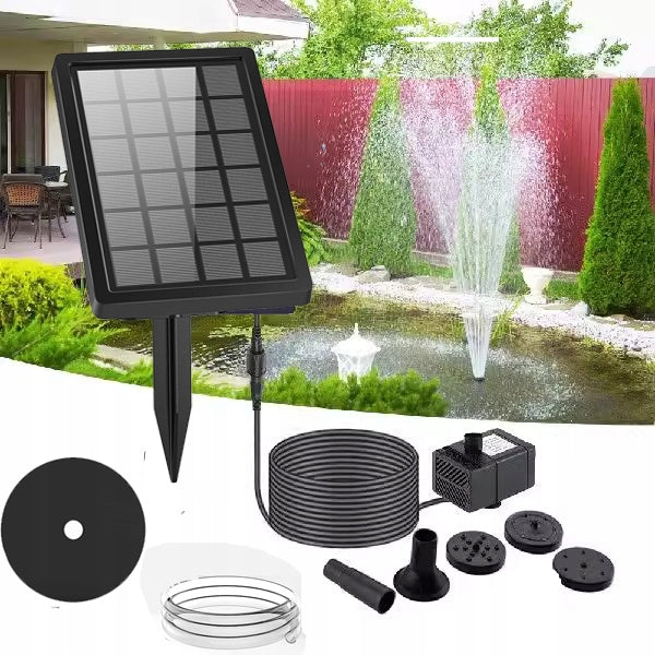 POWERFUL SOLAR FOUNTAIN PUMP FOR POND WATER 5W WITH 4 NOZZLES Pump capacity l/h Do 500 l/h