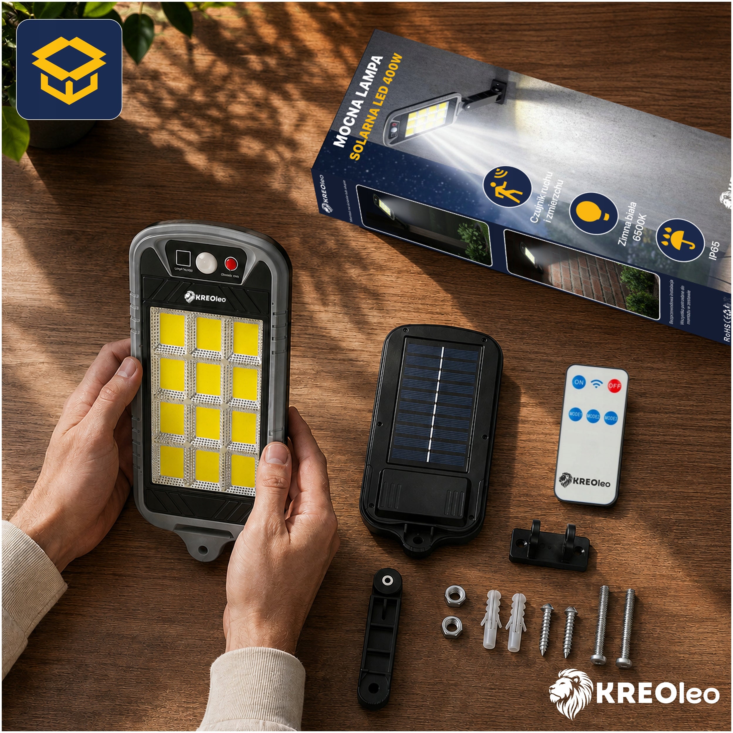 POWERFUL SOLAR LED LAMP 400W STREET WITH DUSK AND MOTION SENSOR REMOTE CONTROL Packaging status original