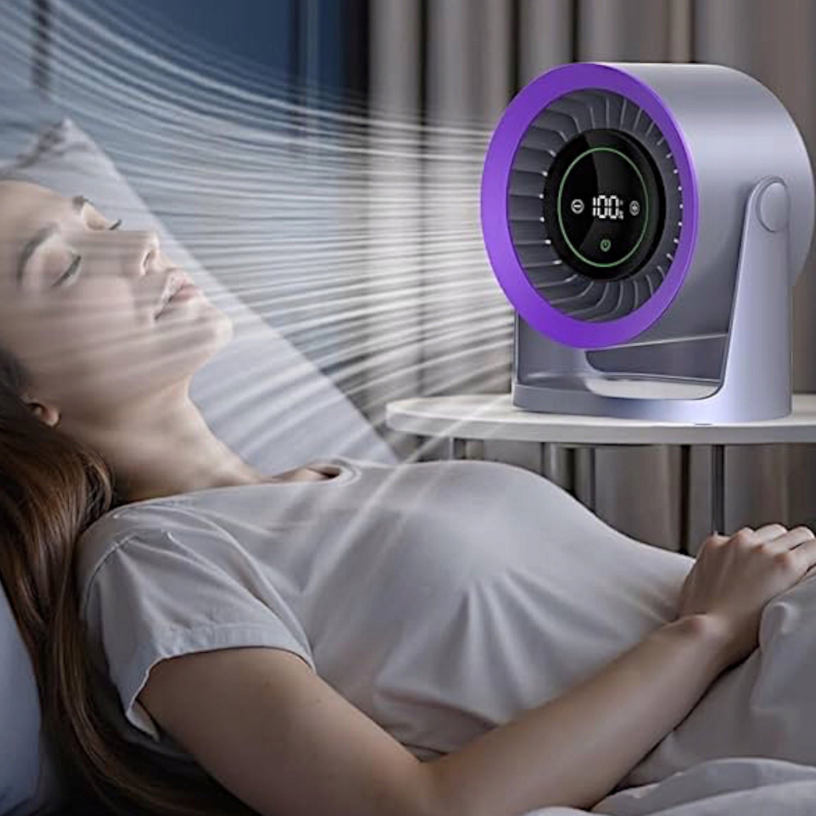 POWERFUL STANDING FAN ADJUSTABLE BATTERY FAN QUIET USB-C LCD Manufacturer code TS3420
