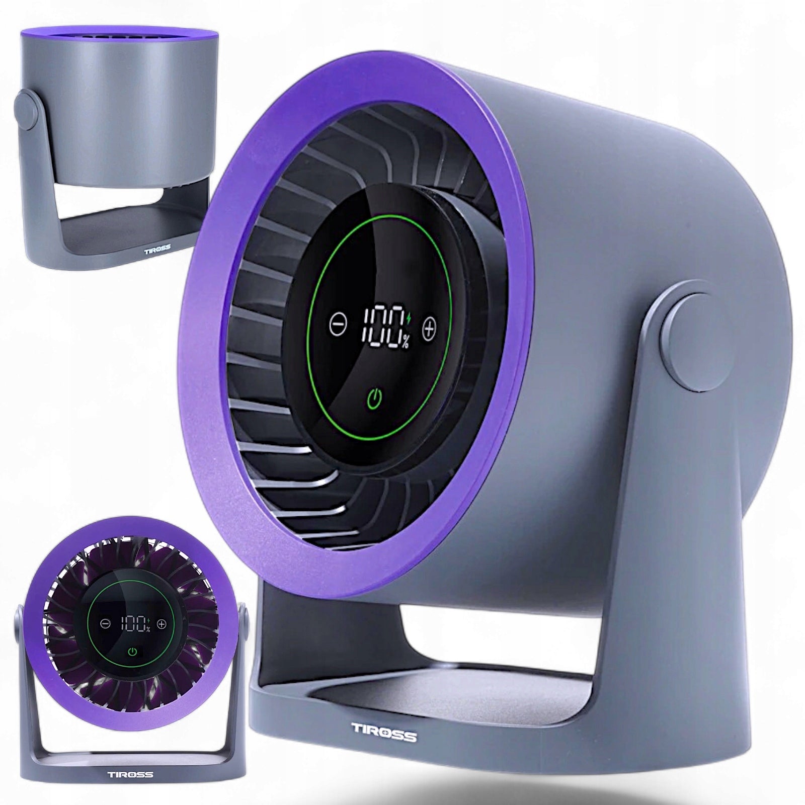 POWERFUL STANDING FAN ADJUSTABLE BATTERY FAN QUIET USB-C LCD