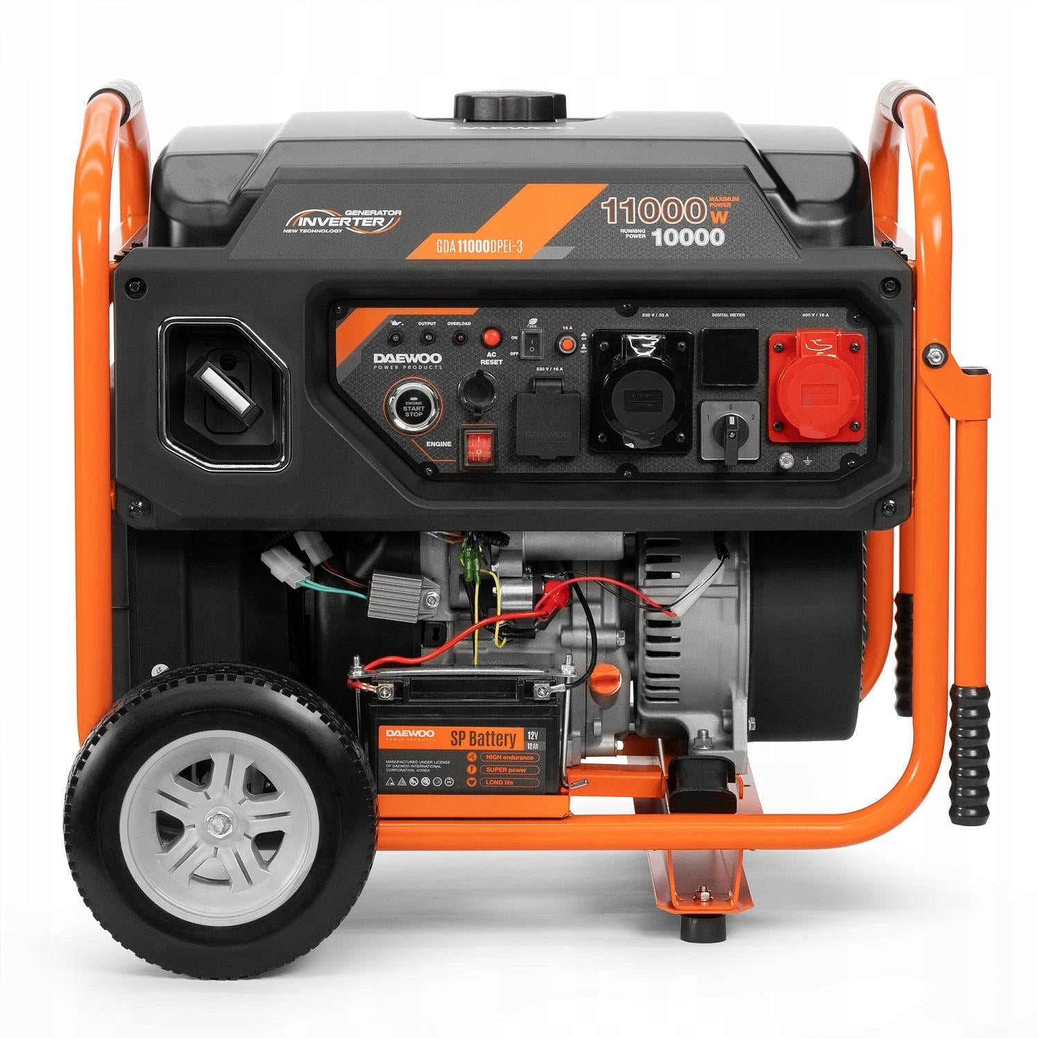 POWERFUL Three Phase Portable Generator Set Daewoo 11000 W Petrol Manufacturer code GDA 11000DPEi-3
