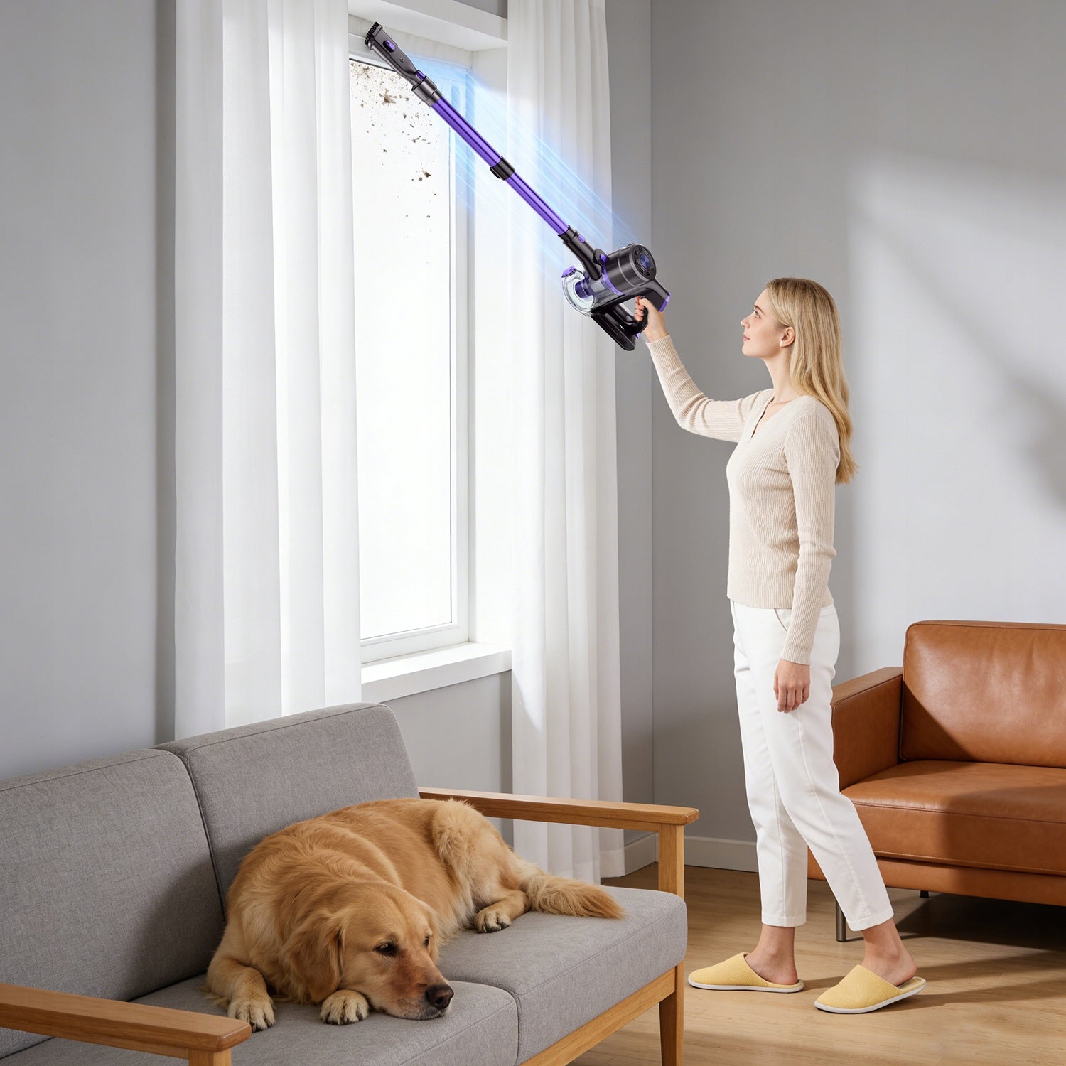 POWERFUL UPRIGHT LED VACUUM CLEANER CORDLESS HIGH PERFORMANCE FILTRATION 550W Model rgtfdgbvr