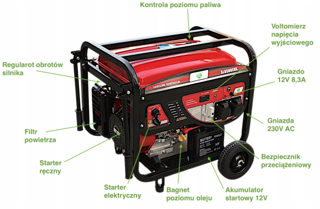 POWERFUL generator unit - 5.5kW / PB95 / 25L / < 13h / AVR / auto start Brand Vakariten