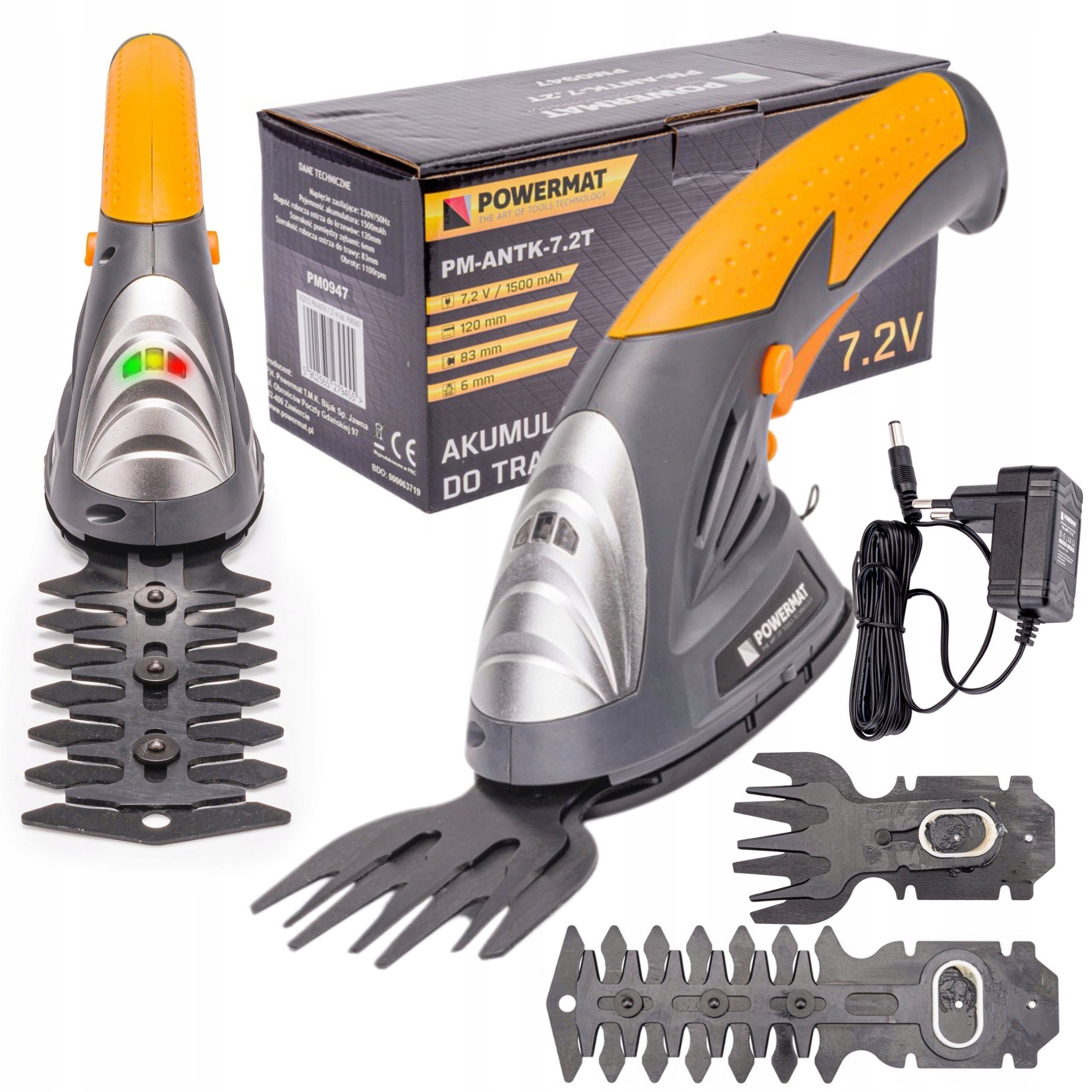 POWERMAT CORDLESS HEDGE BUSH GRASS SHEARS 7.2V PM-ANTK-7.2T
