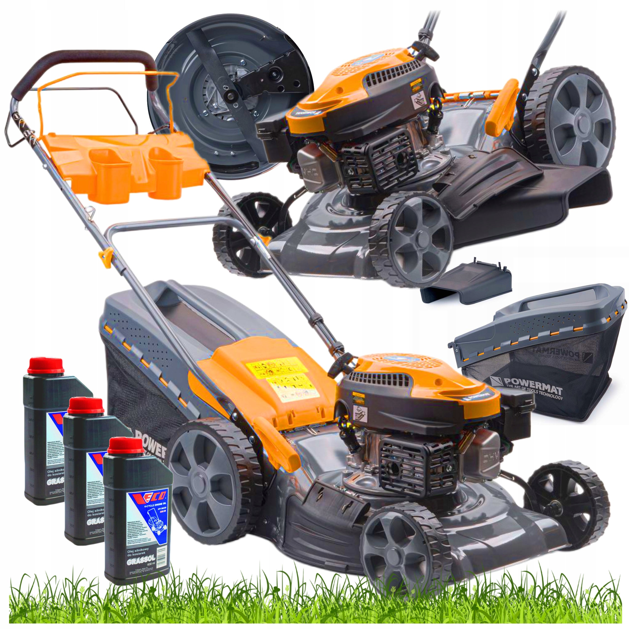 POWERMAT DIESEL MOWER WITH DRIVE 6KM 62L 7IN1 + 3x OIL 0,6L PM-KSS-6S