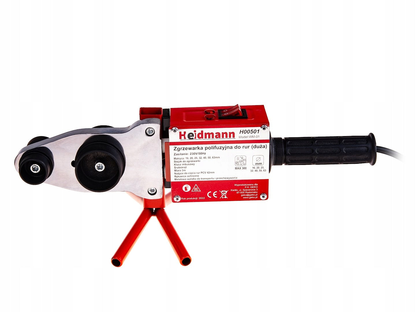 PP PVC PIPE WELDING MACHINE 2700W HEIDMANN 16-63mm SET Packaging status original