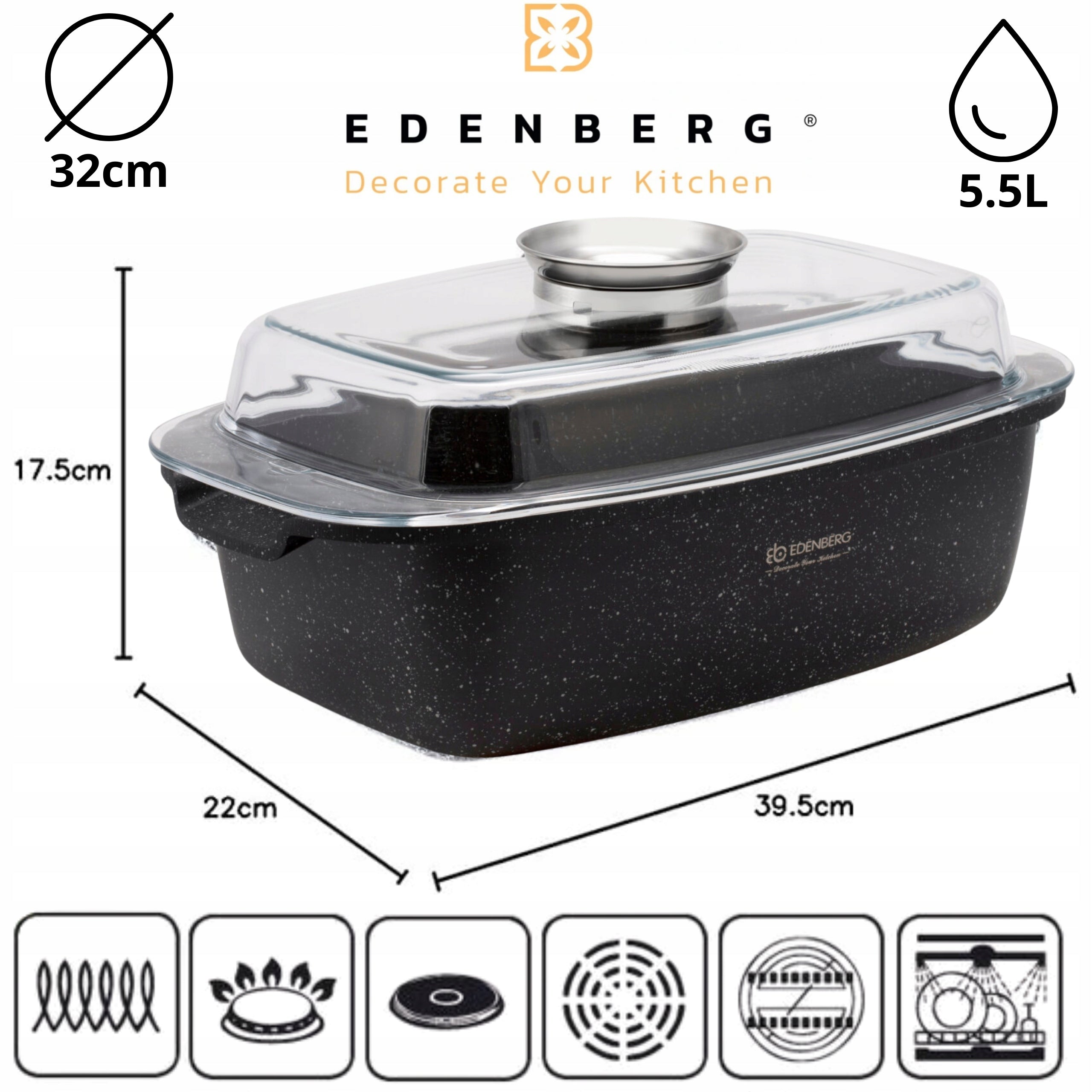 PRACTICAL BAKING PAN MARBLE 5.5L GAS Geese MAKER INDUCTIONS EAN (GTIN) 5904268952246