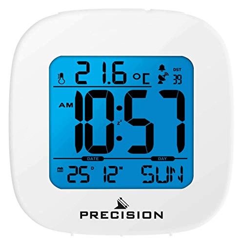 PRECISION ALARM CLOCK WHITE WITH LCD BACKLIGHT DATE DAY ALARM FOR HOME Brand no brand