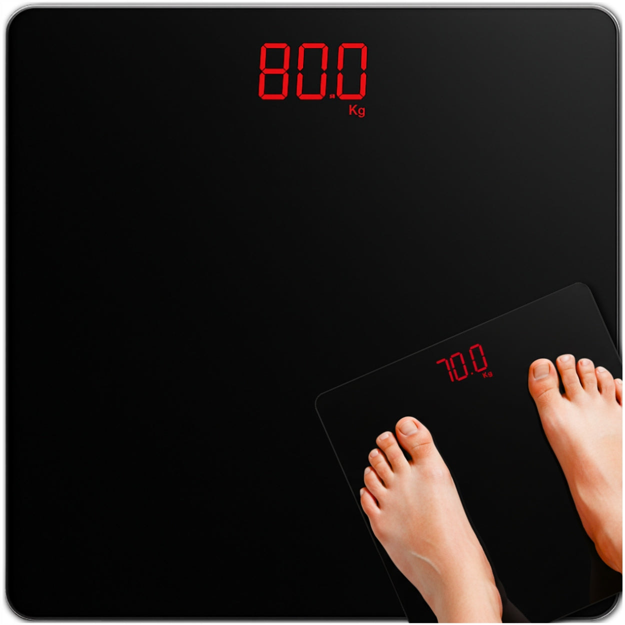 PRECISION BATHROOM SCALE ELECTRONIC GLASS ACCURATE BLACK 150KG