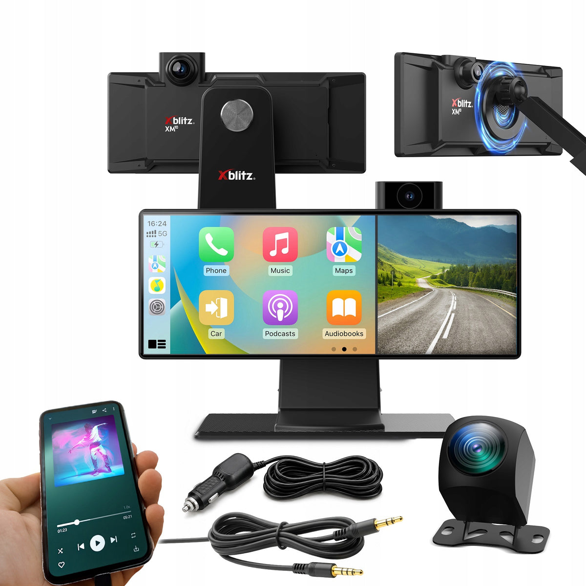 PREMIUM 4K MEDIA STATION MONITOR RADIO ANDROID AUTO CARPLAY DVR WiFi