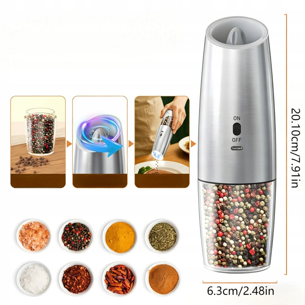 PREMIUM AUTOMATIC ELECTRIC SPICE GRINDER - USB-C RECHARGEABLE Packaging status original