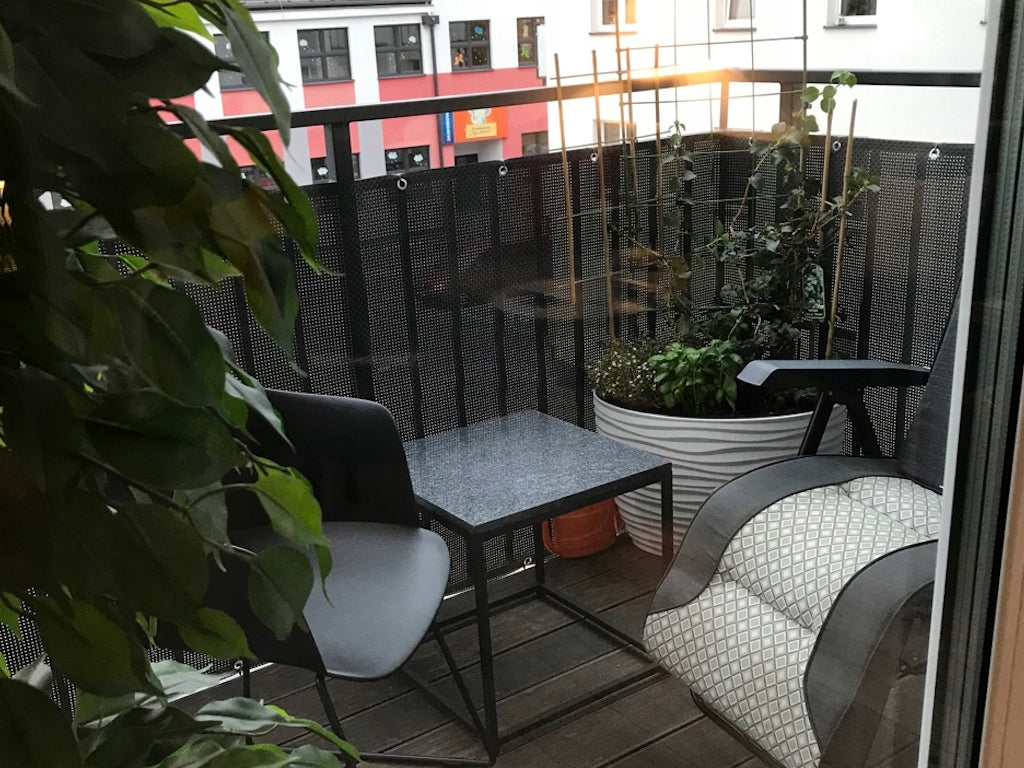 PREMIUM BALCONY COVER 0,9x7m RATTAN BALCONY TERRACE MAT ANTHRACITE UV+ Product width 90 cm
