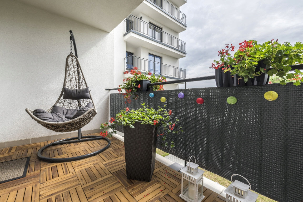 PREMIUM BALCONY COVER 1x7m RATTAN BALCONY TERRACE MAT ANTHRACITE UV+ EAN (GTIN) 5904463612549