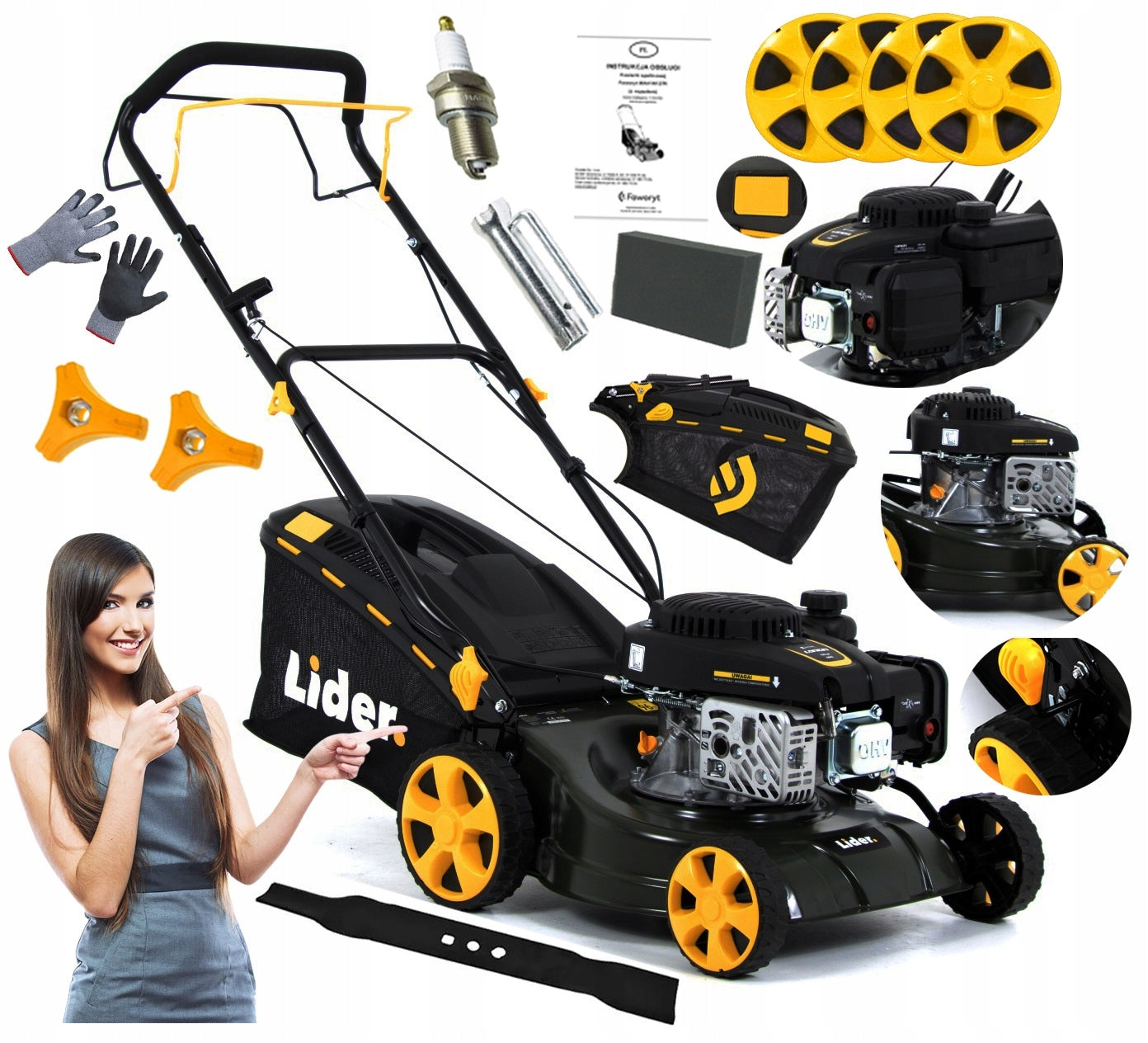 PREMIUM DIESEL MOWER POWERFUL WITH XL DRIVE SET FULL LIGHT 7KM Manufacturer code KOSIARKA SPALINOWA Z NAPĘDEM LUX MOCNA Loncin