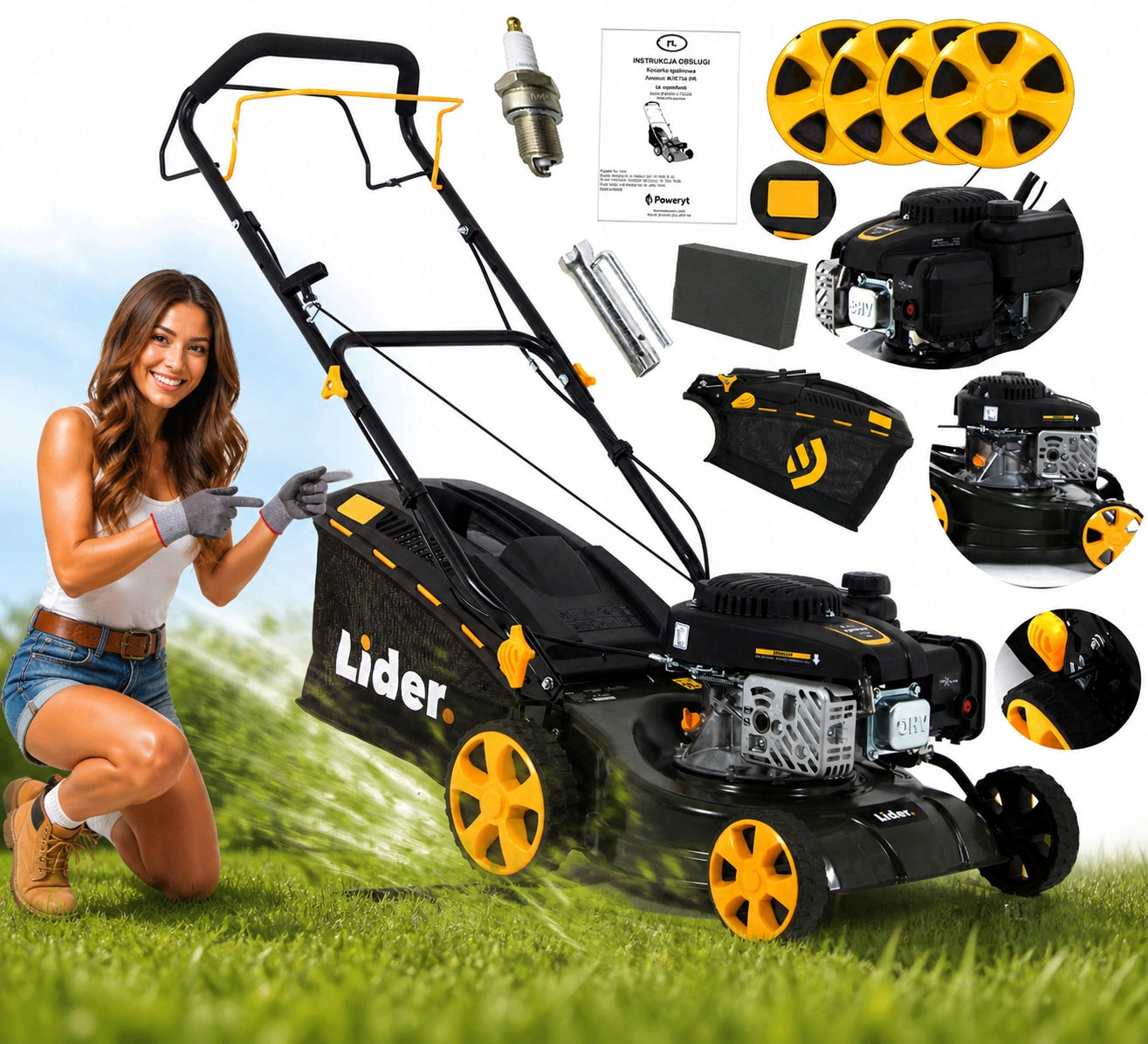 PREMIUM DIESEL MOWER POWERFUL WITH XL DRIVE SET FULL LIGHT 7KM Packaging status original