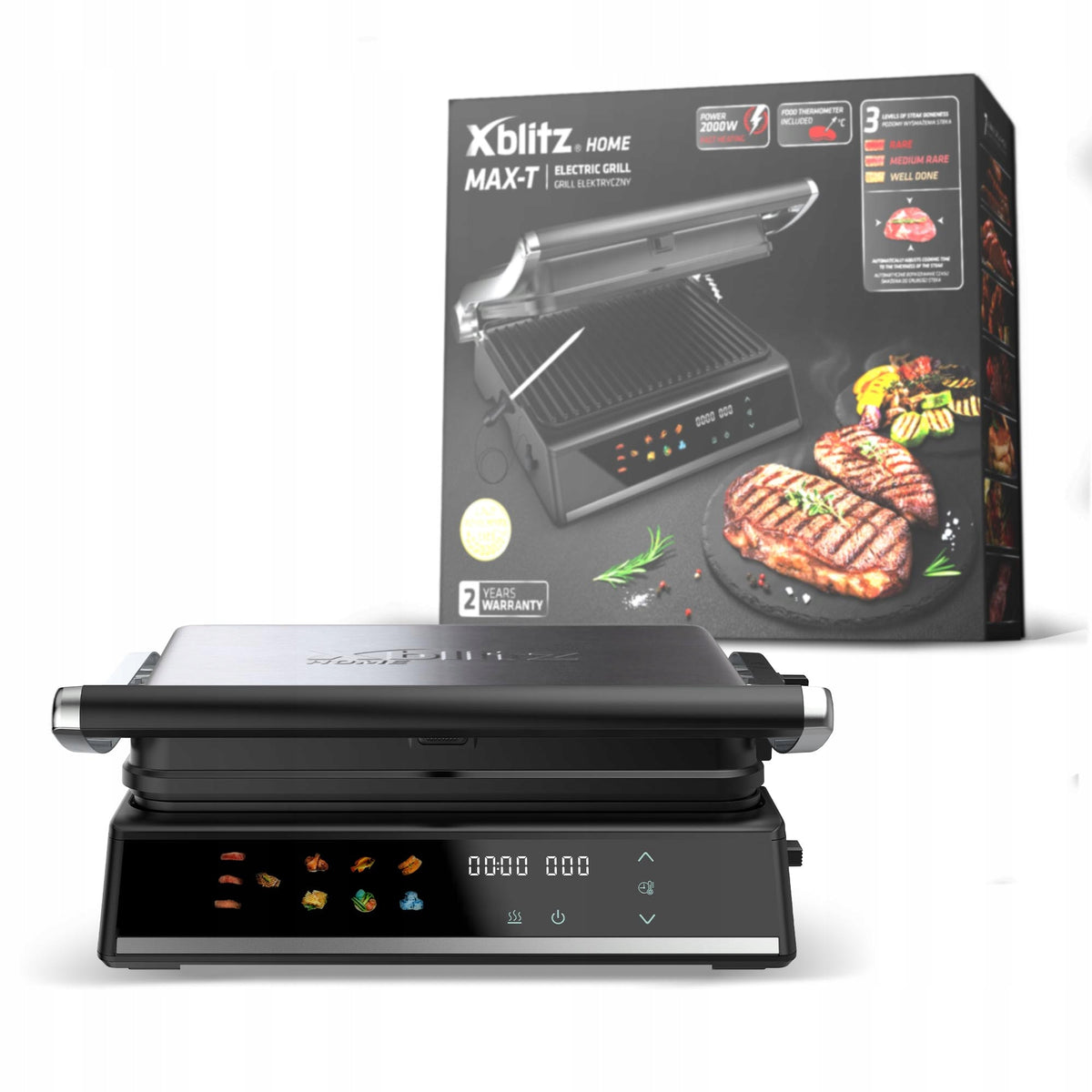 PREMIUM LARGE ELECTRIC GRILL FOLDING TOASTER OVEN FOR PANINI TOASTER 2000W Packaging status original