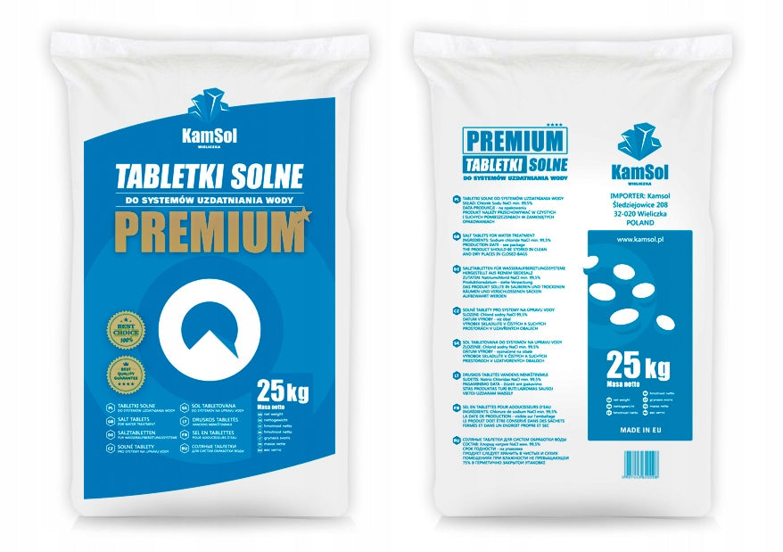 PREMIUM - SALT TABLETS FOR SOFTENERS 25KG - 99.9 % NaCl!!! Kind softener