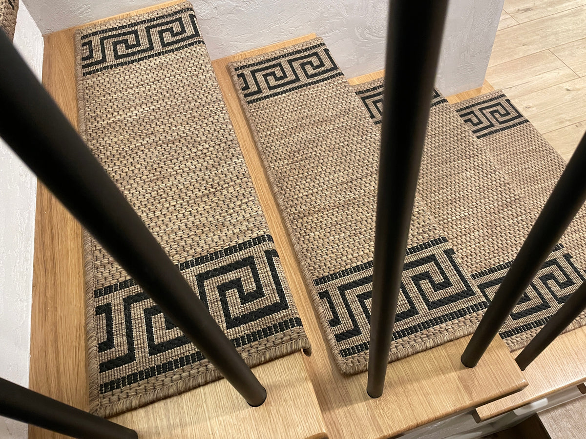 PREMIUM STAIR RUGS 70x24x3 RECTANGULAR SISAL BELGIUM @PATTERNS Type inside pads