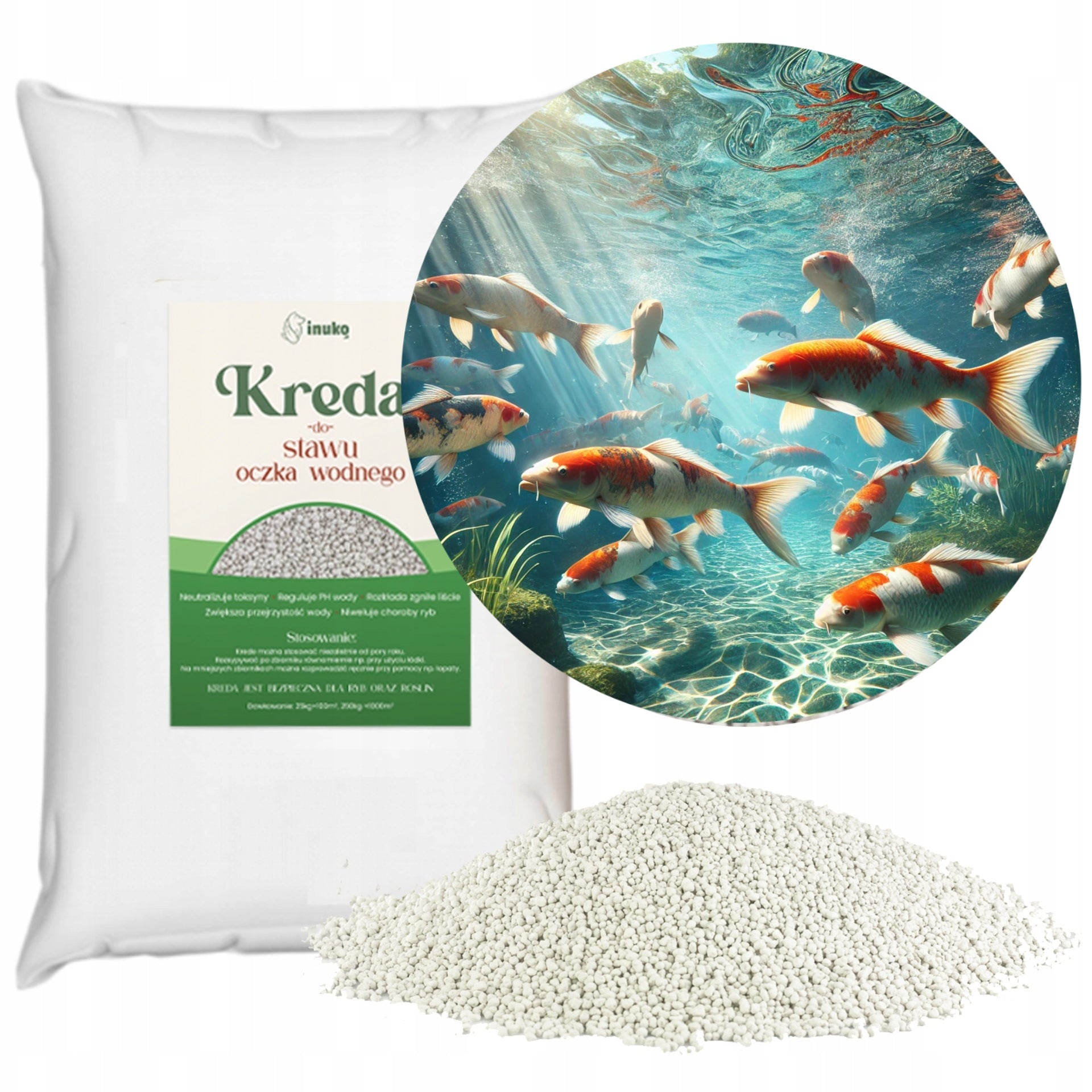 PREMIUM pond CHALK 25kg ecological safe 100m2