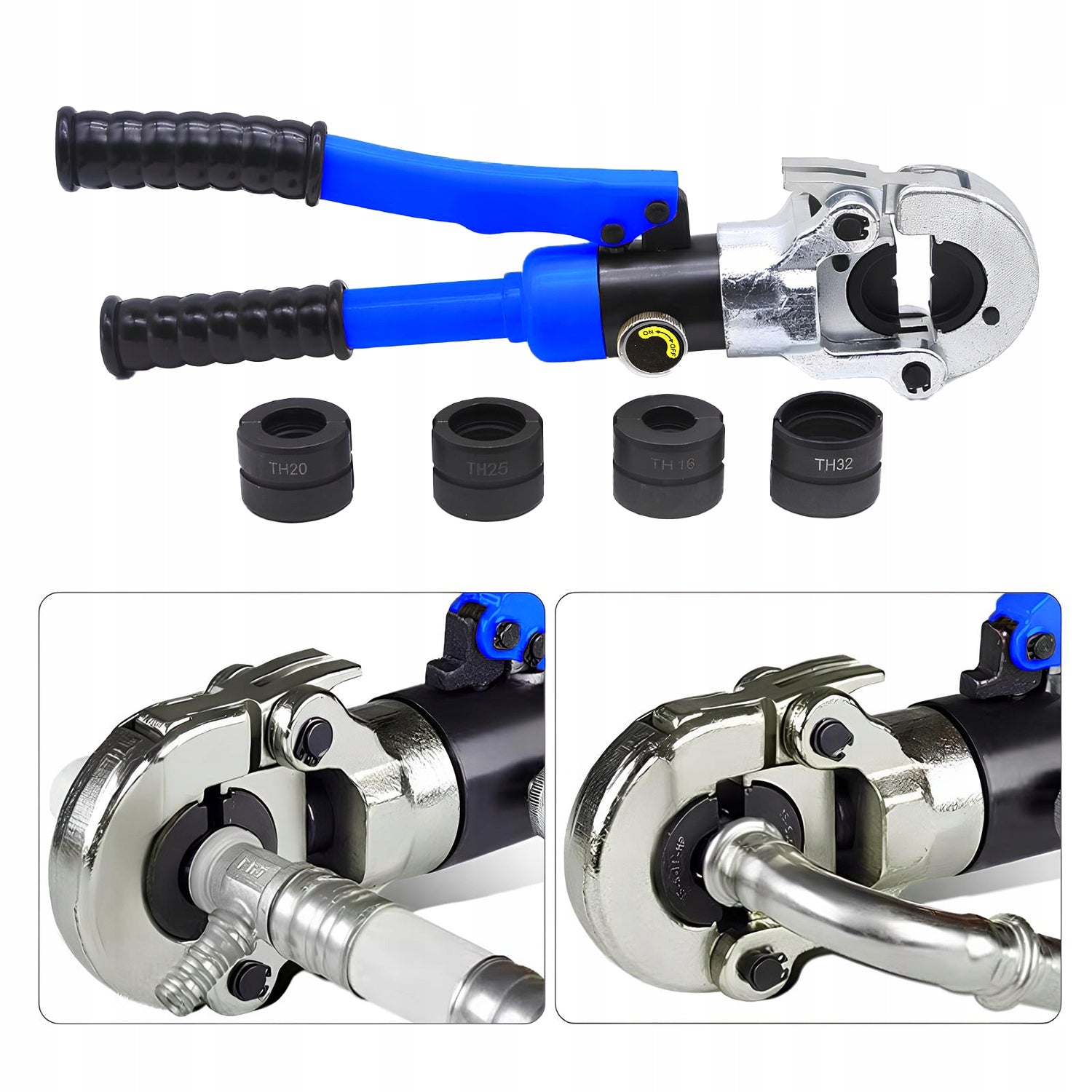 PRESS HYDRAULIC MANUAL CRIMPING MACHINE FOR PEX PIPES 12T DIES PERT U 16 - 32 Brand Renew Force