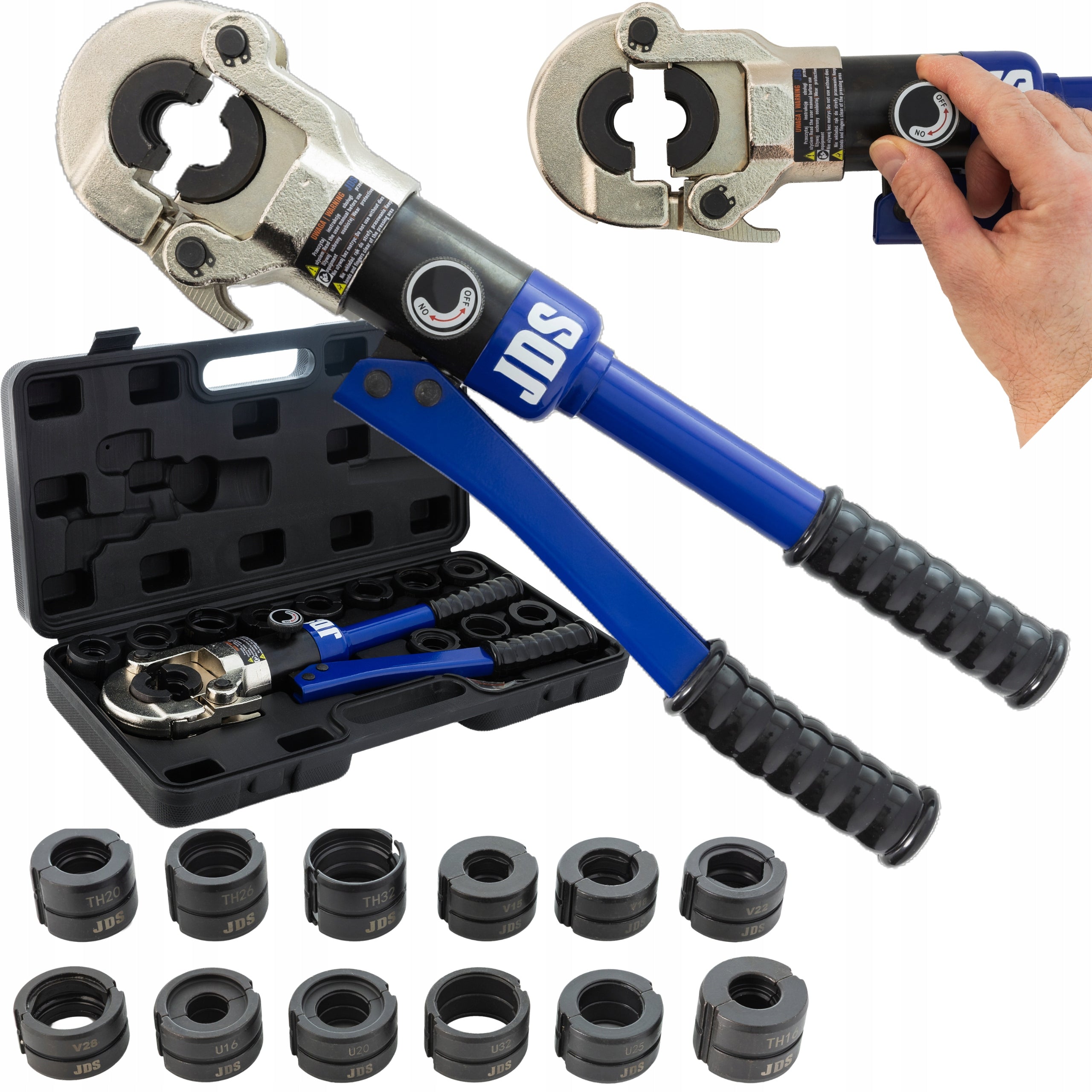 PRESS PIPE CRIMPER PEX HYDRAULIC SET OF 12 DIES TH U V 15-32mm