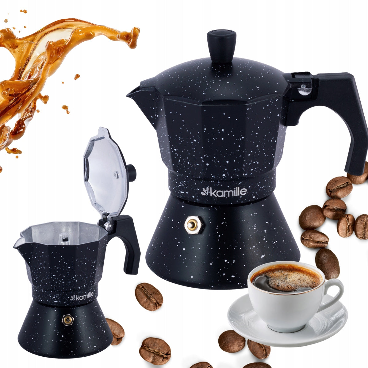 PRESSURE COFFEE MAKER 300 ml ESPRESSO COFFEE MAKER INDUCTION KAMILLE