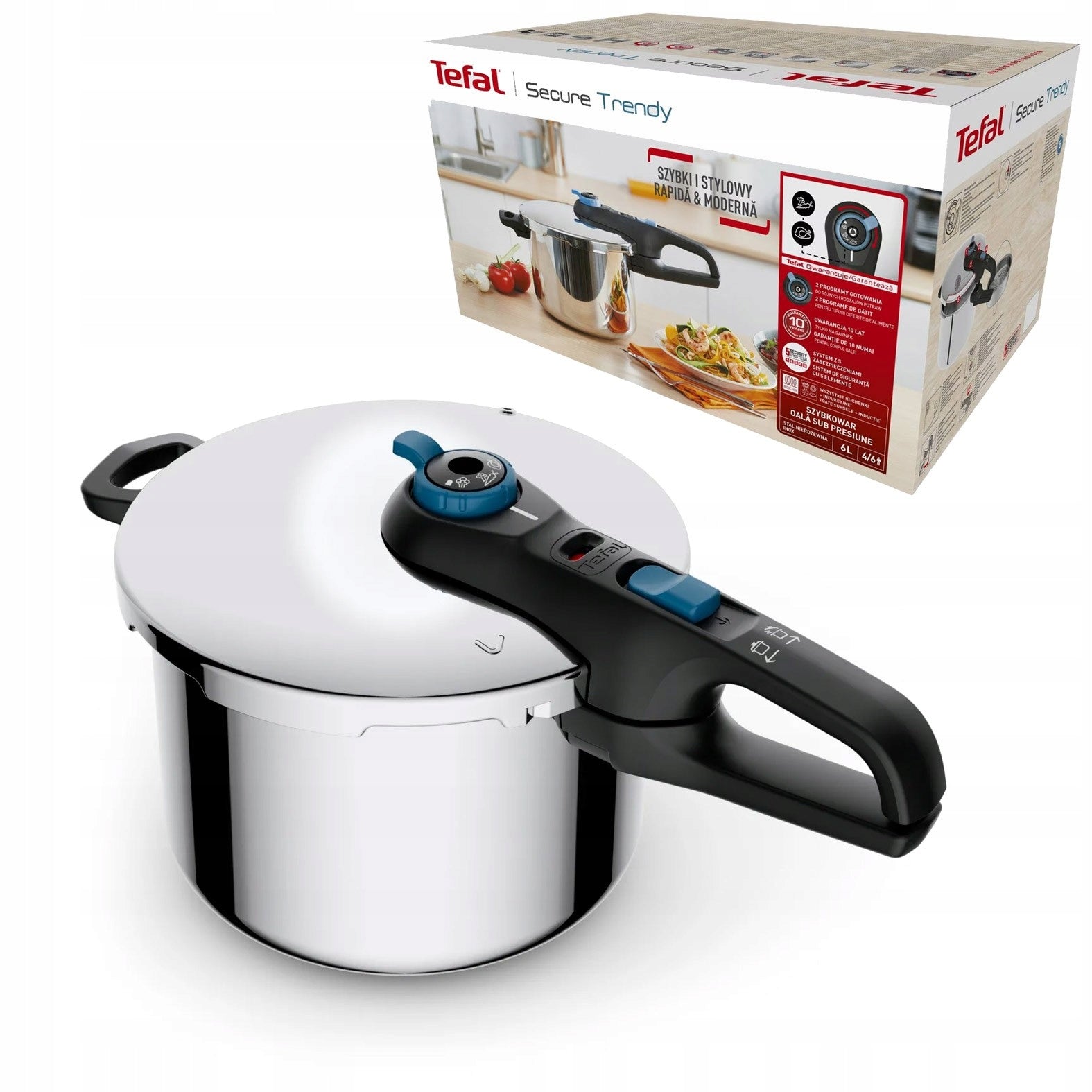 PRESSURE COOKER 6 LITERS TEFAL SECURE P2580701 IDEAL FOR FISH MEAT VEGETABLES EAN (GTIN) 3045384363430