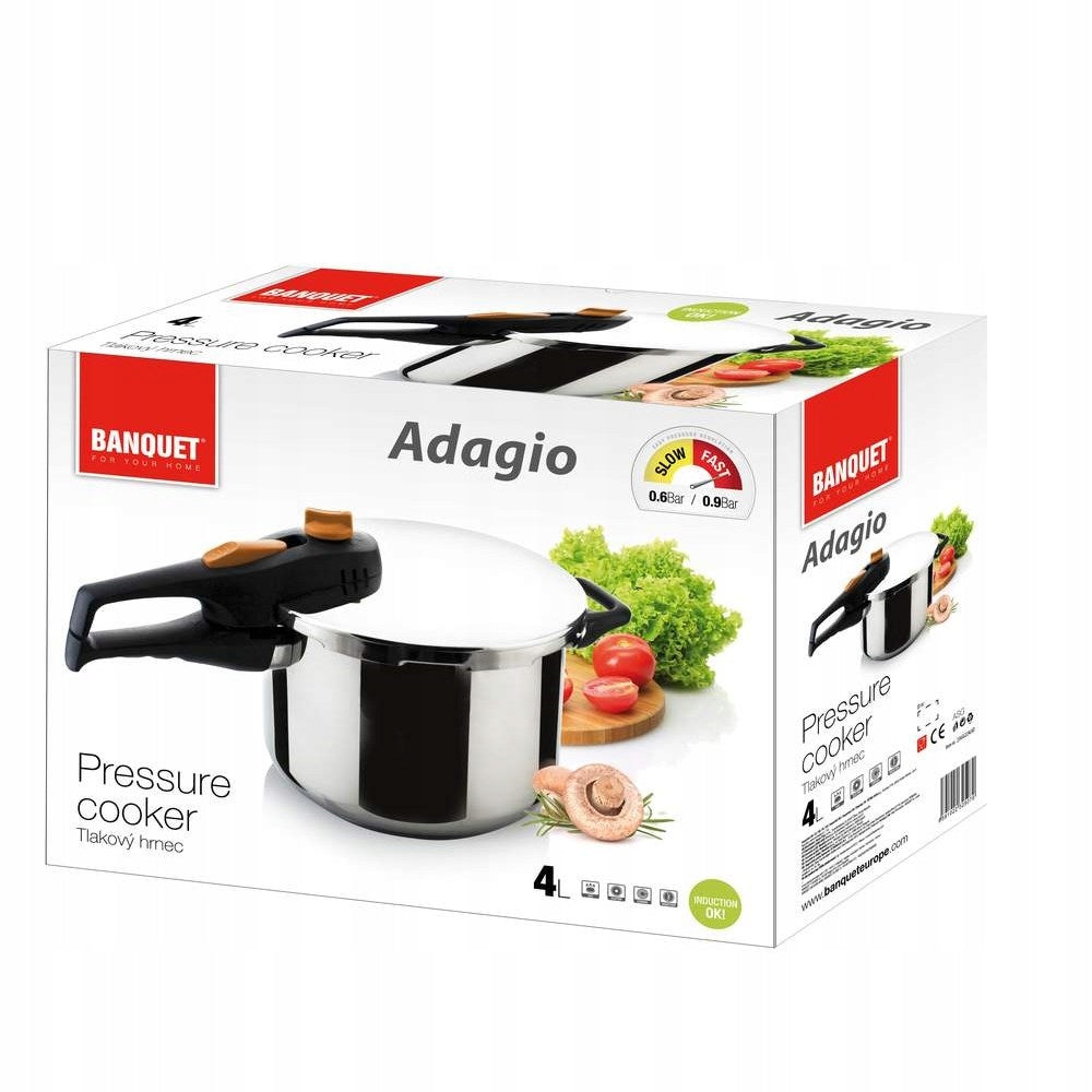 PRESSURE COOKER ADAGIO 4L BANQUET steam pot for gas induction Packaging status original