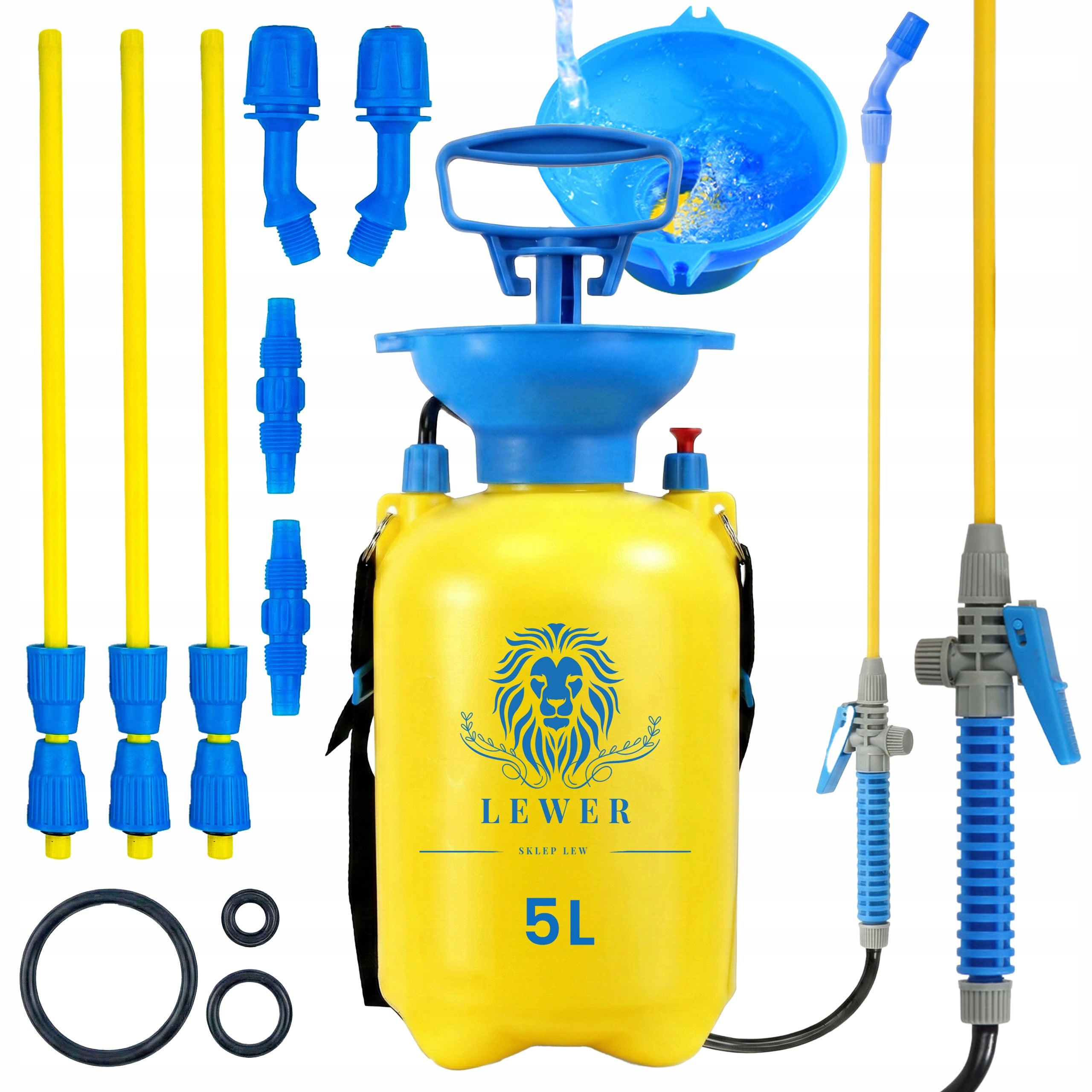 PRESSURE SPRAYER HAND LANCE 140 GARDEN WITH ADJUSTABLE NOZZLE 5L