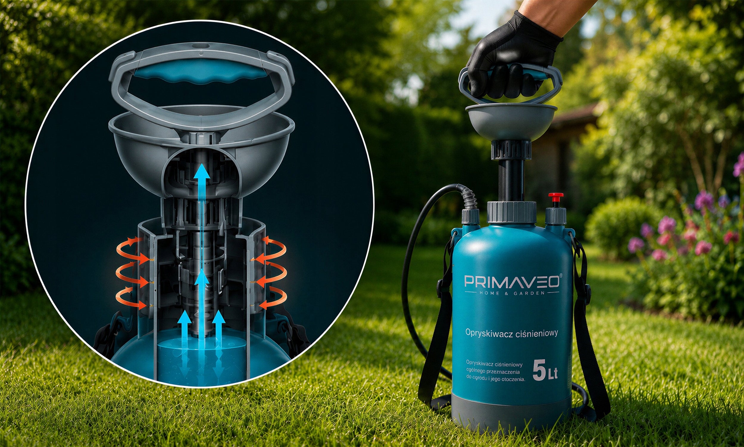 PRESSURE SPRAYER MANUAL GARDEN LANCE 98CM NOZZLE ADJUSTMENT 5L LIGHT Manufacturer code Opryskiwacz Ogrodowy 5L