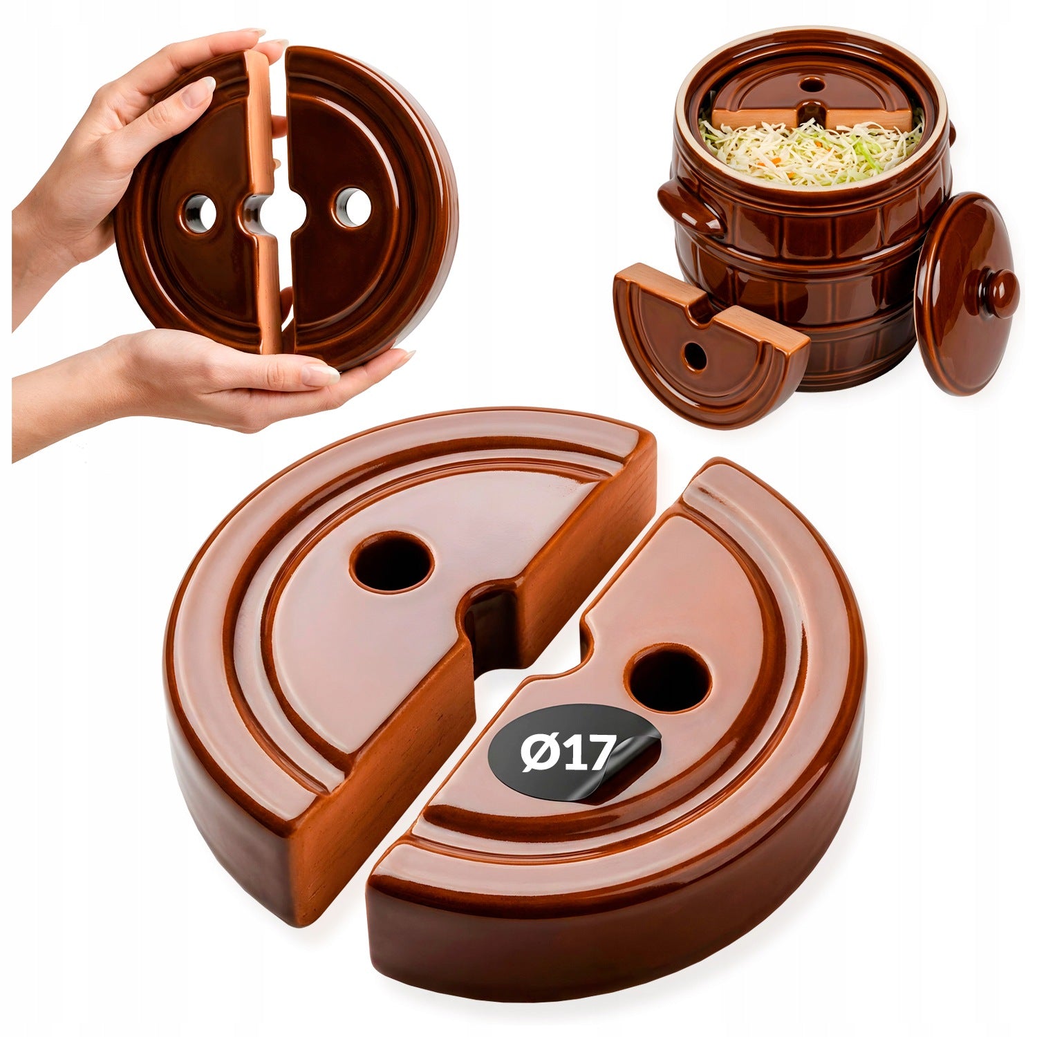PRESSURE STONE 17 CM FOR PICKLING CABBAGE CUCUMBERS BARREL WEIGHT PRESSURE