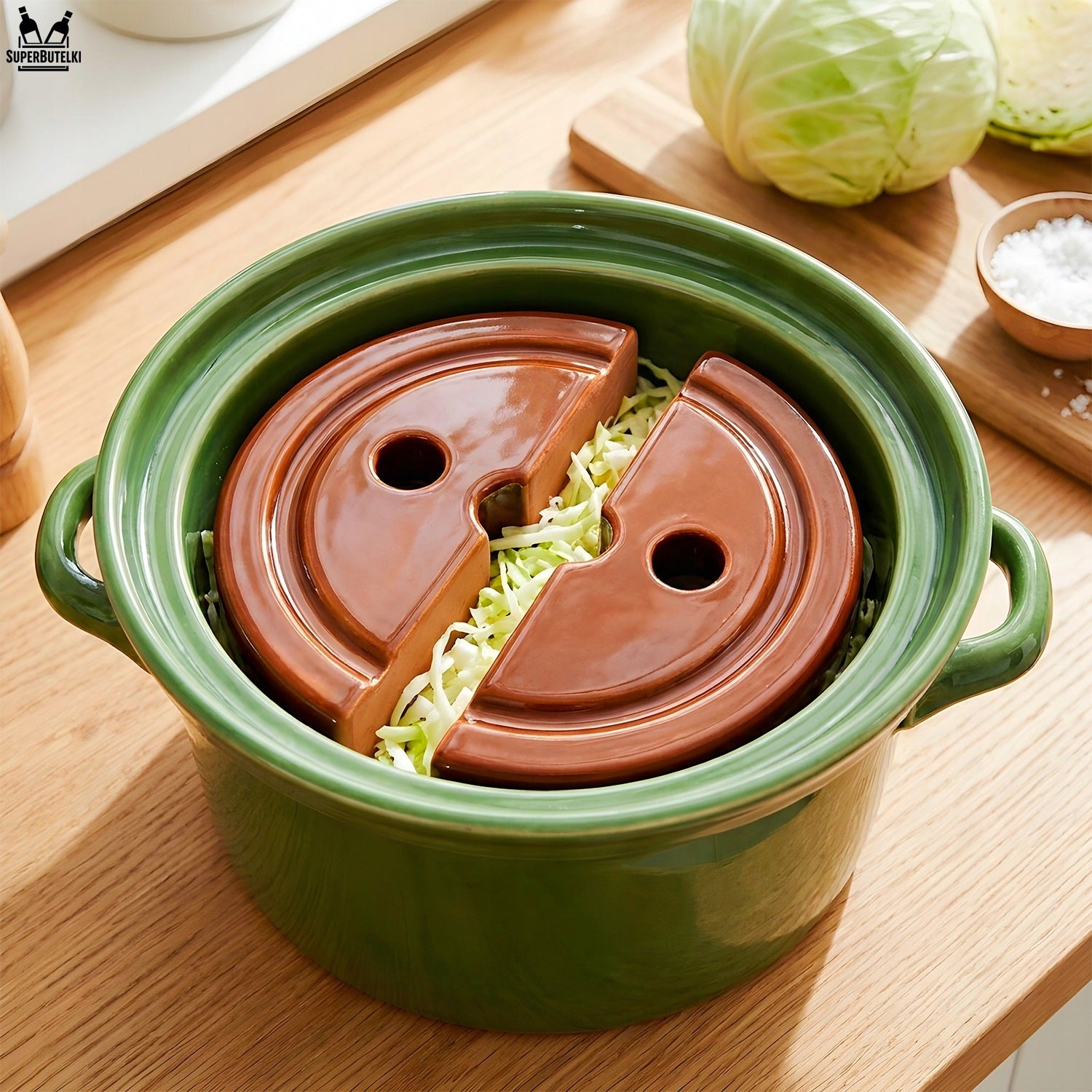 PRESSURE STONE FOR PICKLING CABBAGE CUCUMBERS WEIGHT FOR BARREL 14 CM Brand SuperButelki