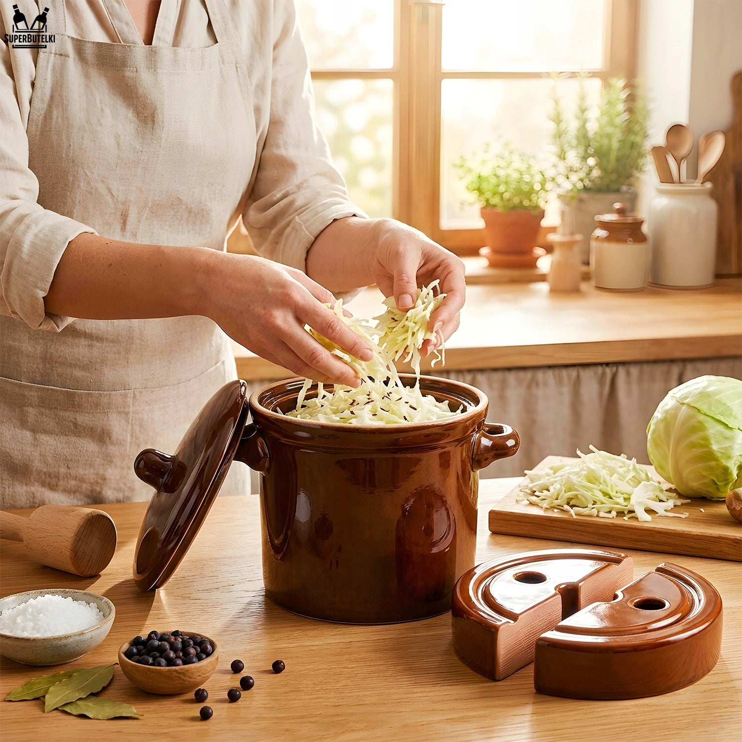 PRESSURE STONE FOR PICKLING CABBAGE CUCUMBERS WEIGHT FOR BARREL 14 CM Packaging status original