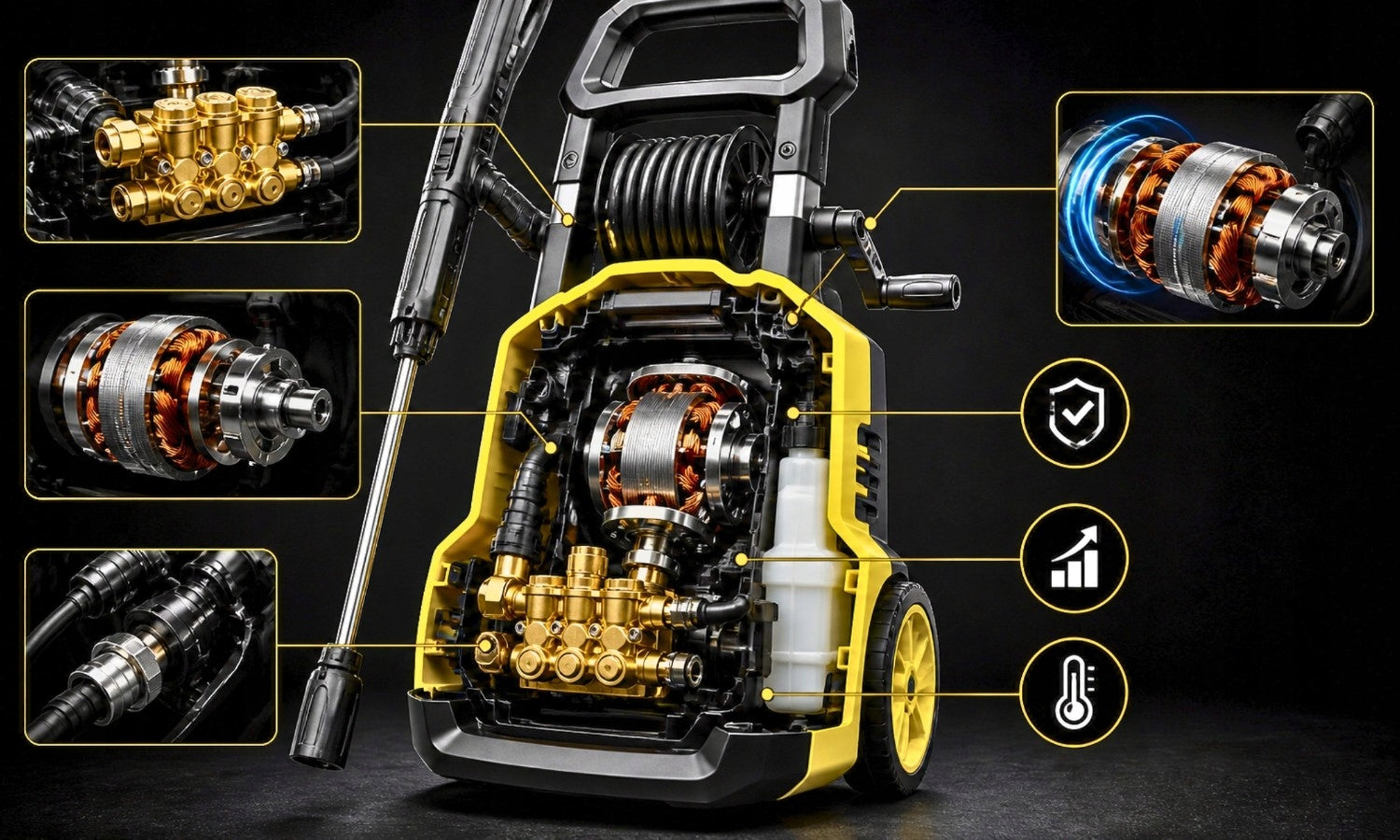 PRESSURE WASHER 280 BAR BRASS PUMP STRONG FOR CAR CUBE 3000W Model 280BAR 3000W