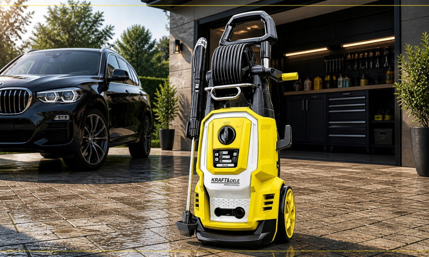 PRESSURE WASHER 280 BAR BRASS PUMP STRONG INDUCTION LARGE SET 3000W Packaging status original