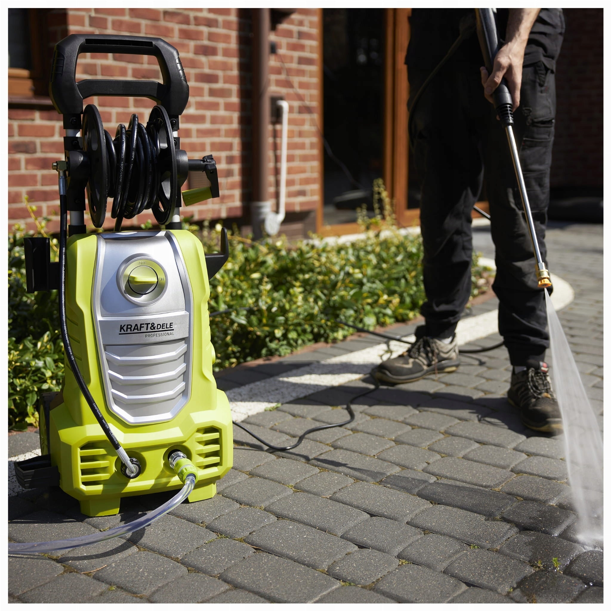 PRESSURE WASHER 280 BAR SELF-SUCTION PUMP 3000W HOSE RETRACTOR + LIQUID KARCHER Packaging status original