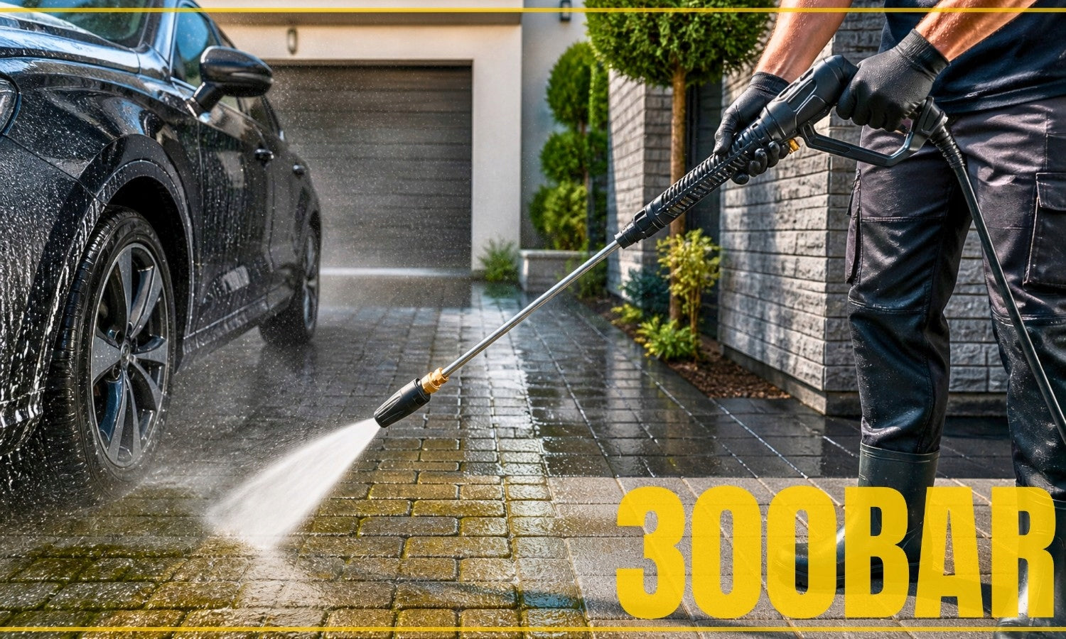 PRESSURE WASHER 300 BAR BRASS PUMP STRONG INDUCTION LARGE SET 2500W Brand John Gardener