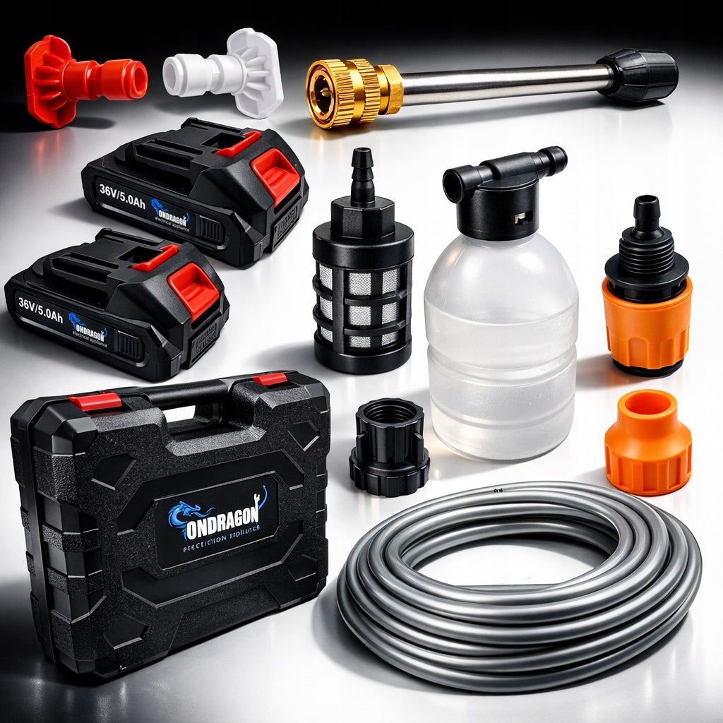PRESSURE WASHER CORDLESS SUITCASE + 2 AKU 36V CORDLESS WASHER Maximum power 250 W